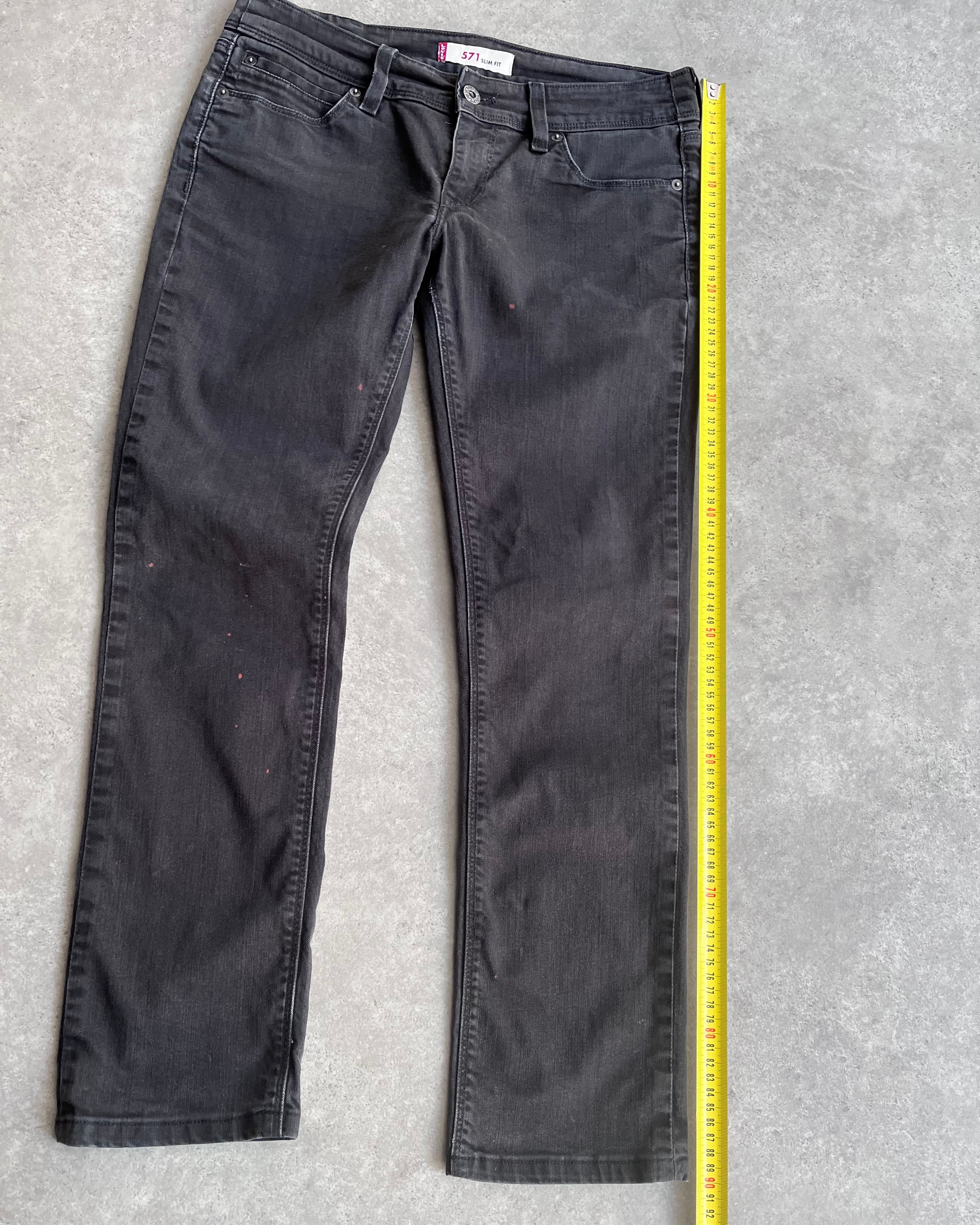 ג׳ינס Levi’s 571 Slim Fit שחור וינטג נמוך - 31