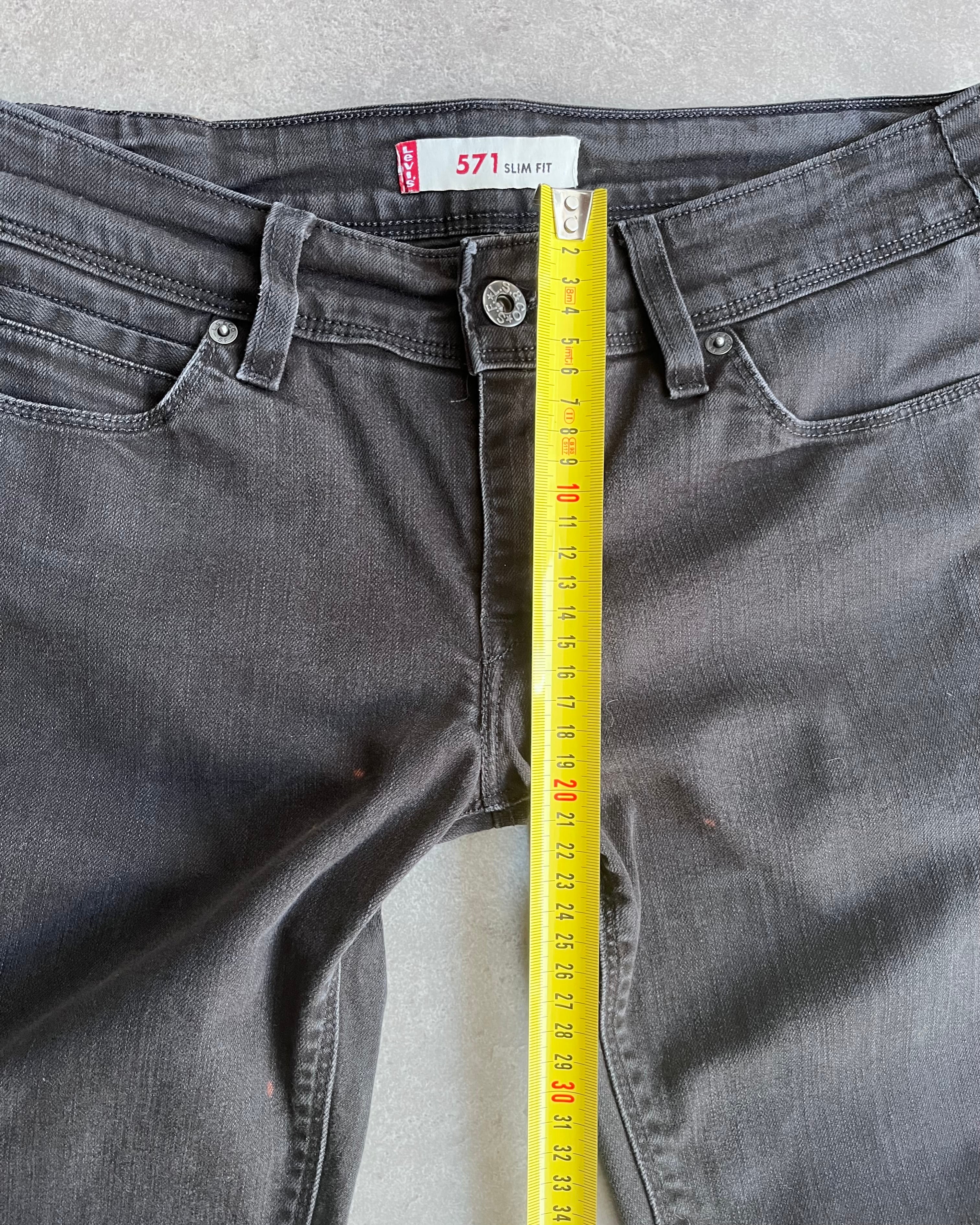 ג׳ינס Levi’s 571 Slim Fit שחור וינטג נמוך - 31