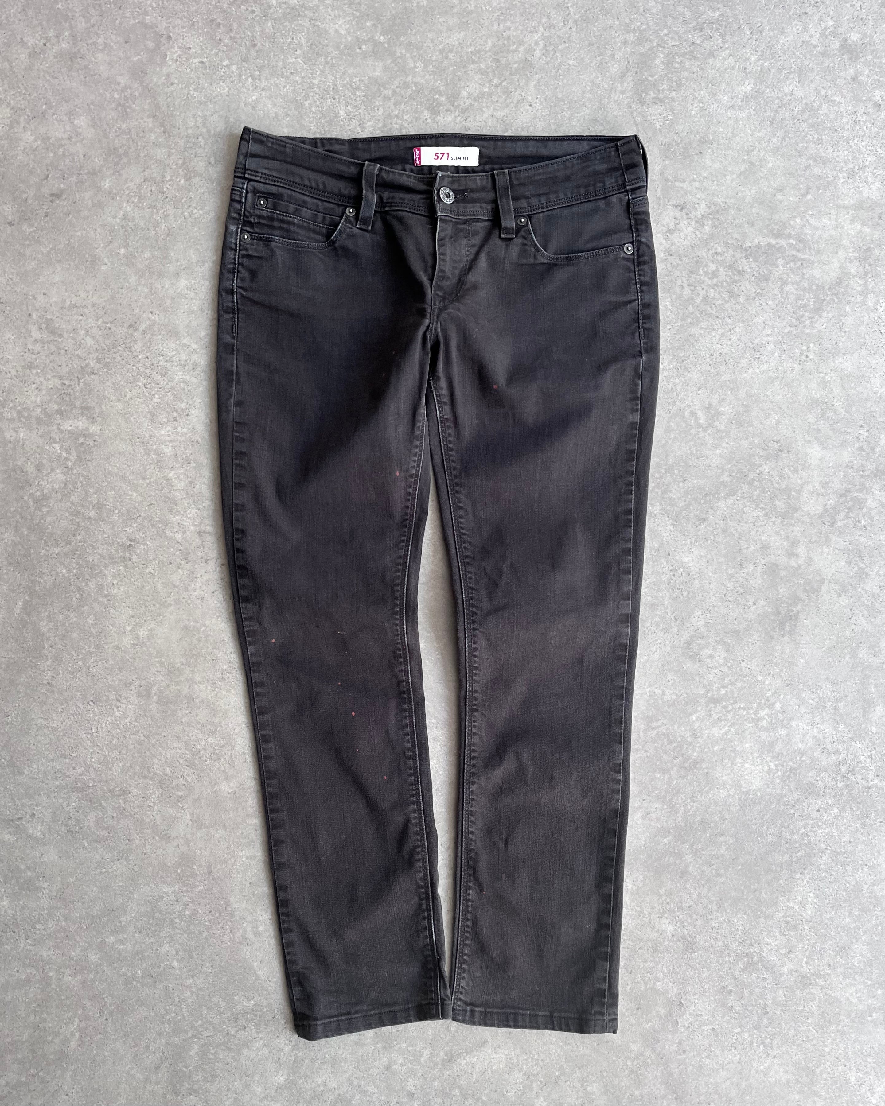 ג׳ינס Levi’s 571 Slim Fit שחור וינטג נמוך - 31
