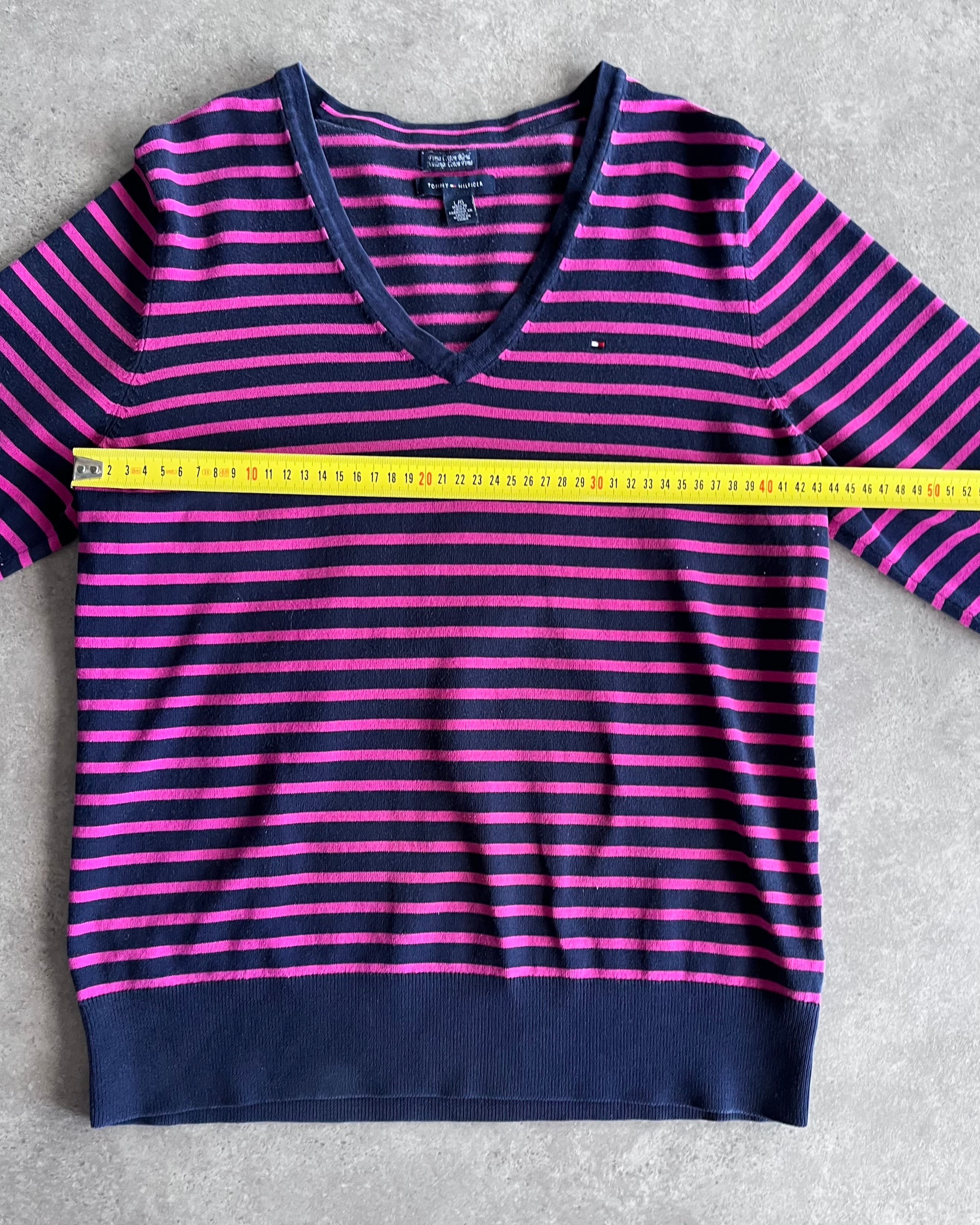 סריג פסים Tommy Hilfiger צווארון V וינטג׳ - L