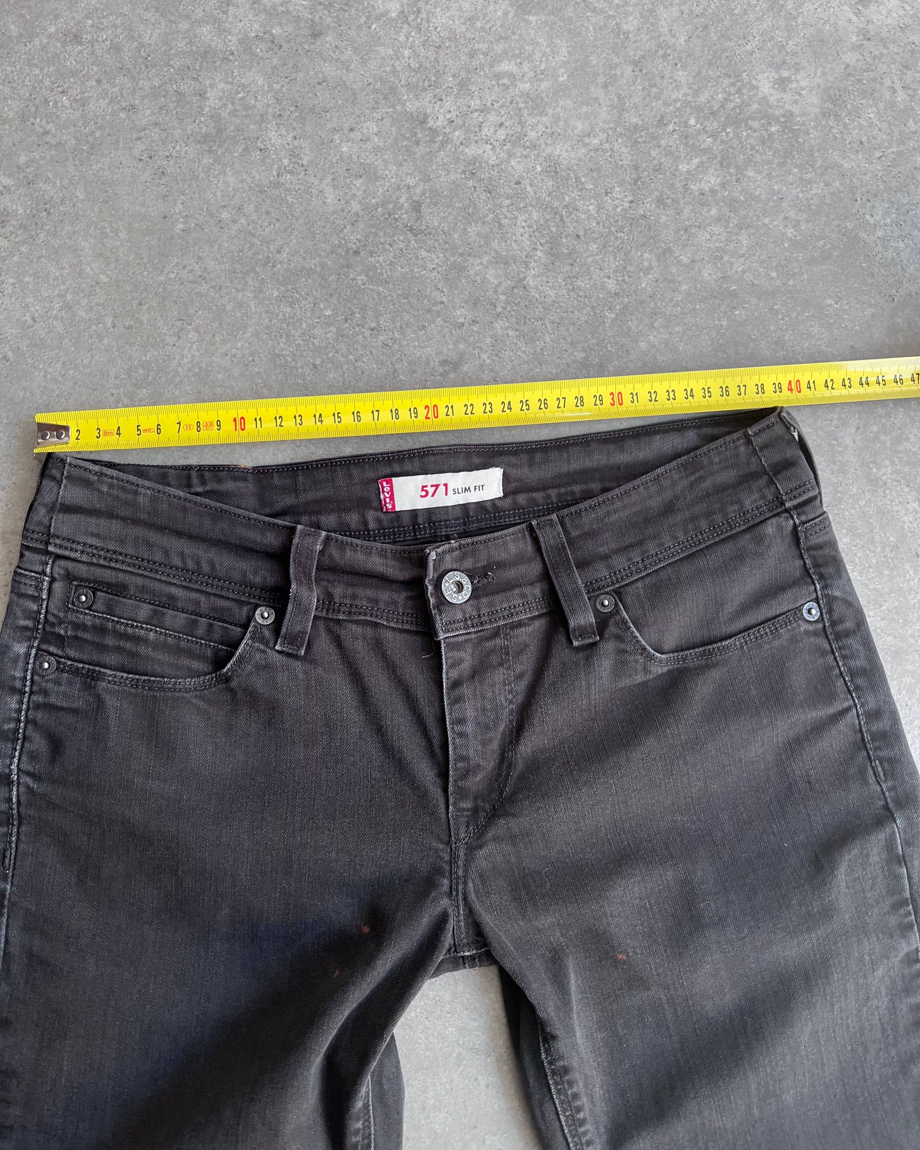 ג׳ינס Levi’s 571 Slim Fit שחור וינטג נמוך - 31