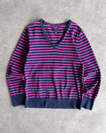 סריג פסים Tommy Hilfiger צווארון V וינטג׳ - L
