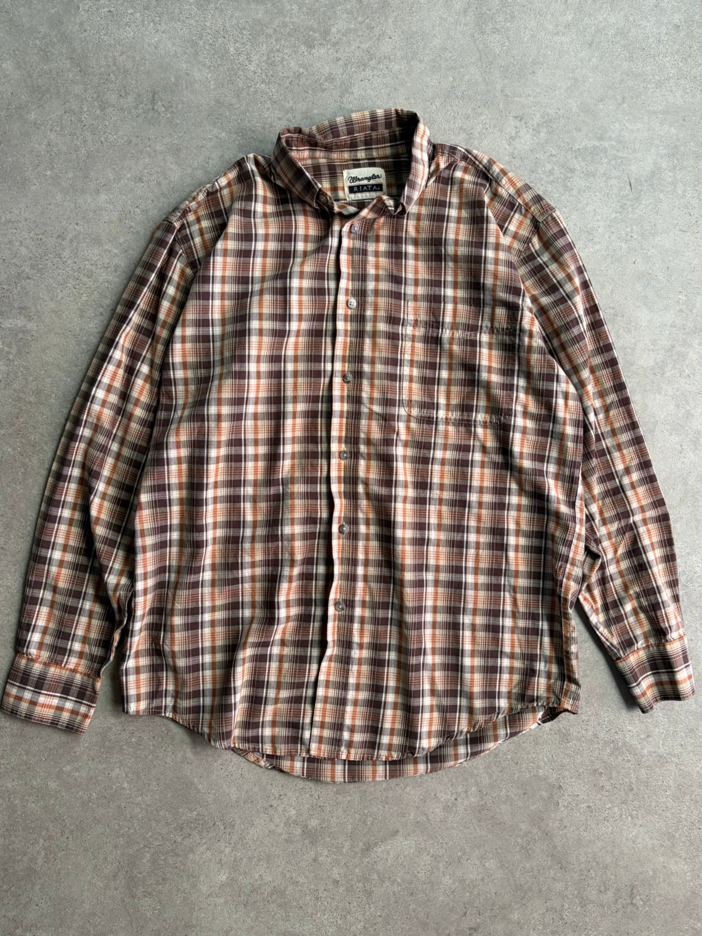 חולצת פלנל משובצת Wrangler וינטג׳ - L
