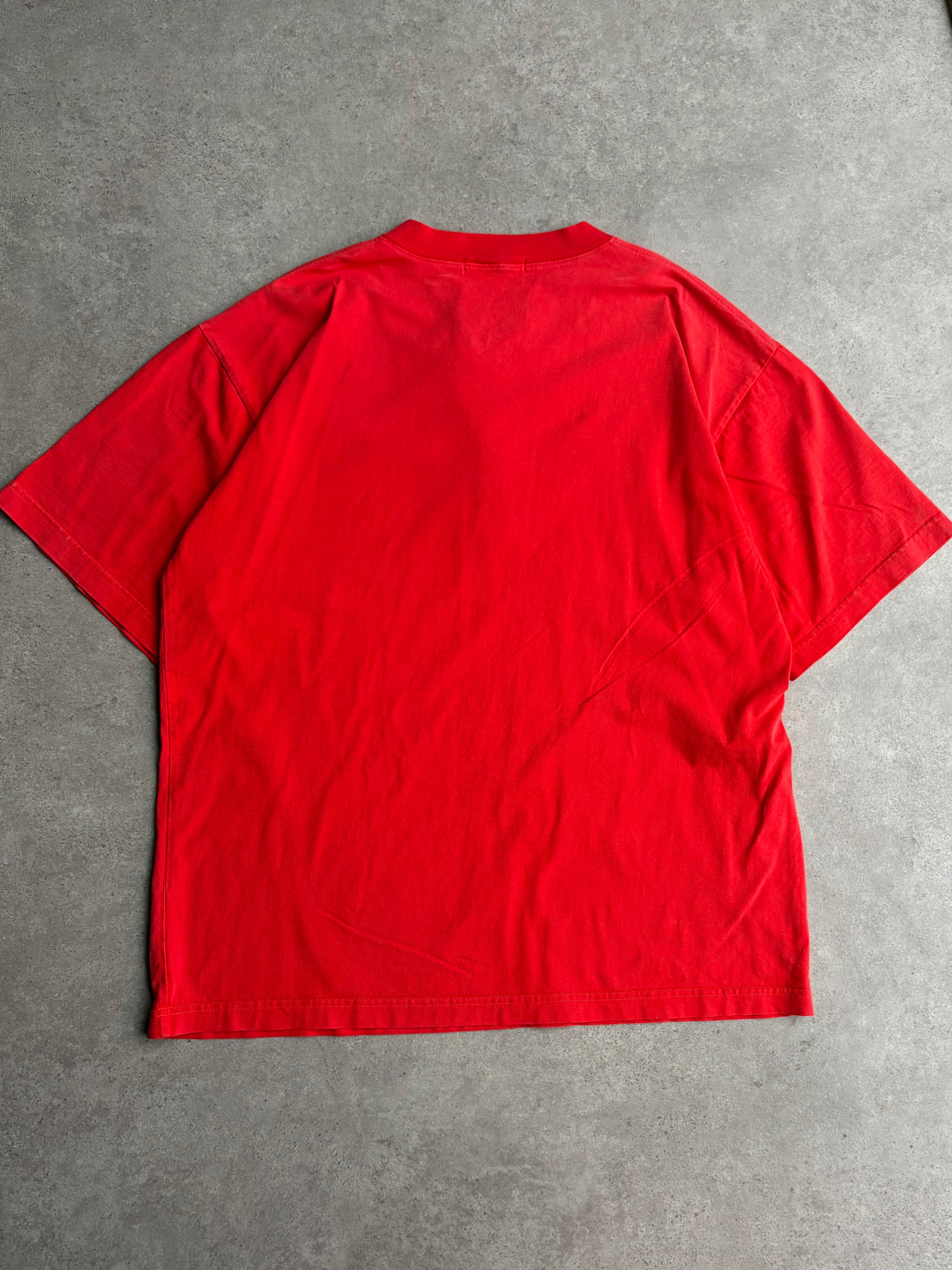 טי שירט Henley BOSS אדומה וינטג׳ - XL