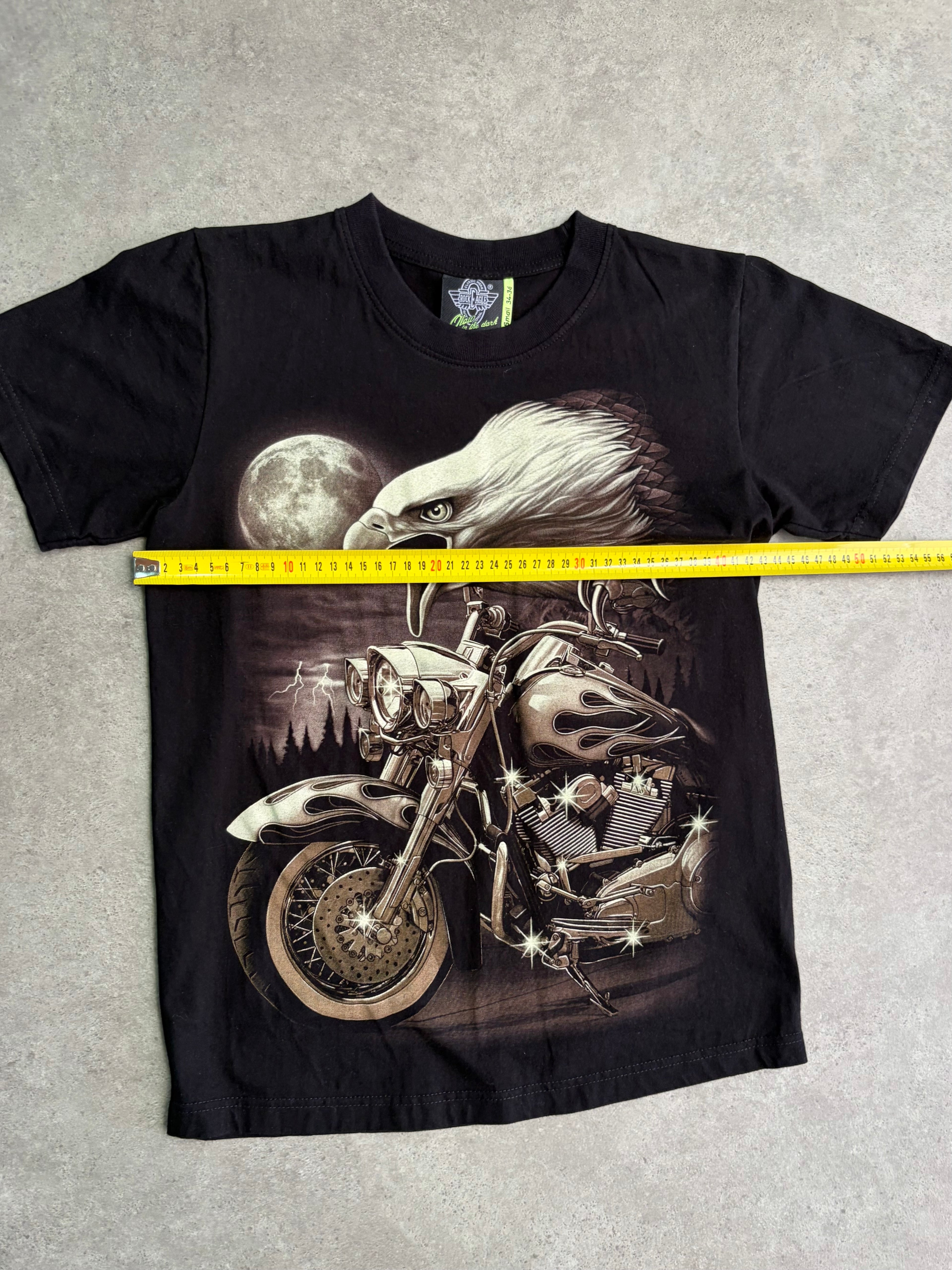 טי שירט אופנועים Eagle Live to Ride וינטג׳ - S