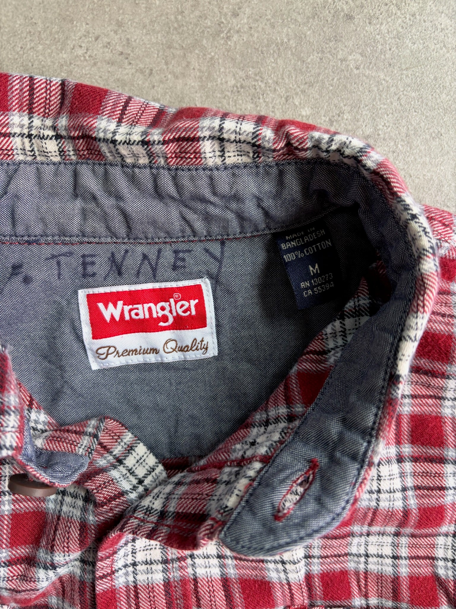 חולצת פלנל Wrangler משובצת וינטג׳ - M