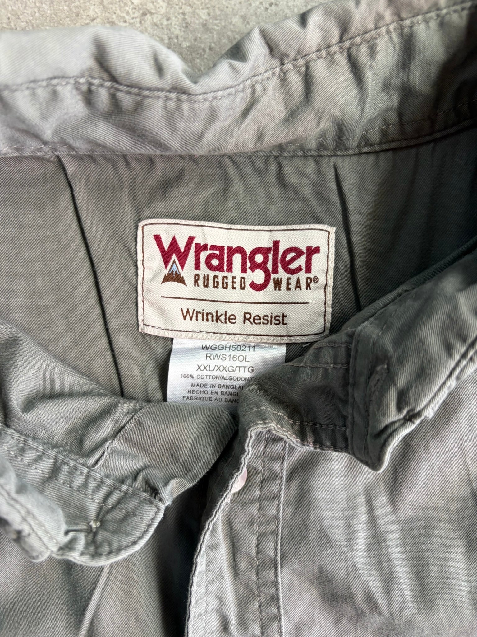 חולצת עבודה Wrangler Rugged Wear וינטג׳ - 2XL