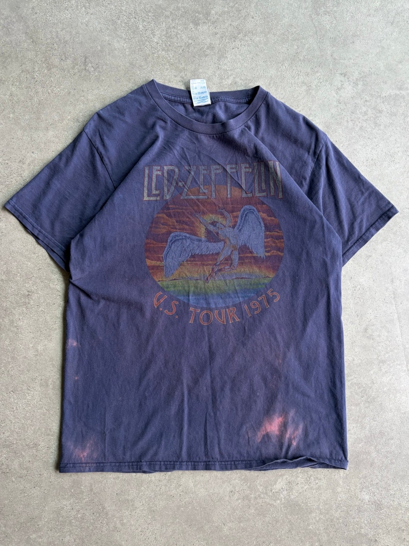 טי שירט Led Zeppelin U.S. Tour 1975 שטופה וינטג׳ - XS