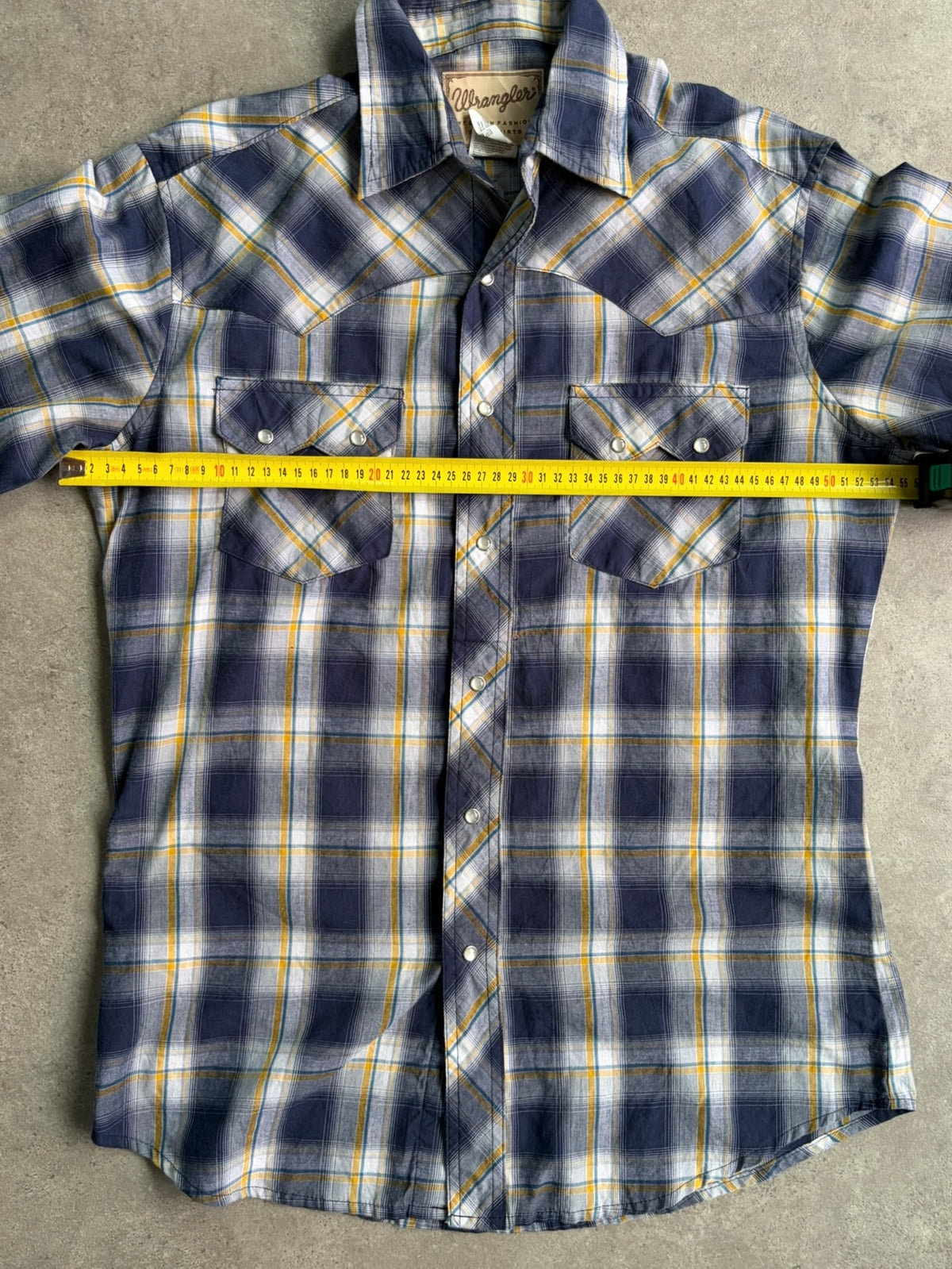 חולצת פלאנל וינטג׳ Wrangler משובצת - S – חולצת פלנל משבצות וינטג׳ רנגלר, תמונה 3