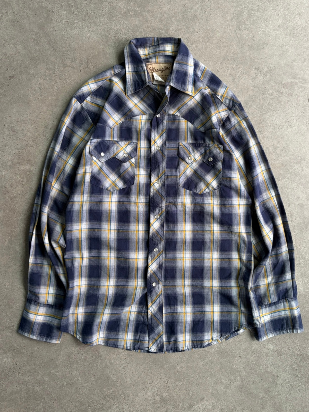 חולצת פלאנל וינטג׳ Wrangler משובצת - S – חולצת פלנל משבצות וינטג׳ רנגלר | DNA תל אביב