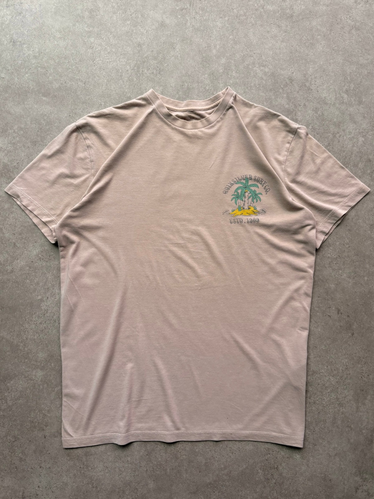 טישירט Quiksilver הדפס פאלמות וינטג׳ - M – טי שירט וינטג׳, תמונה 2