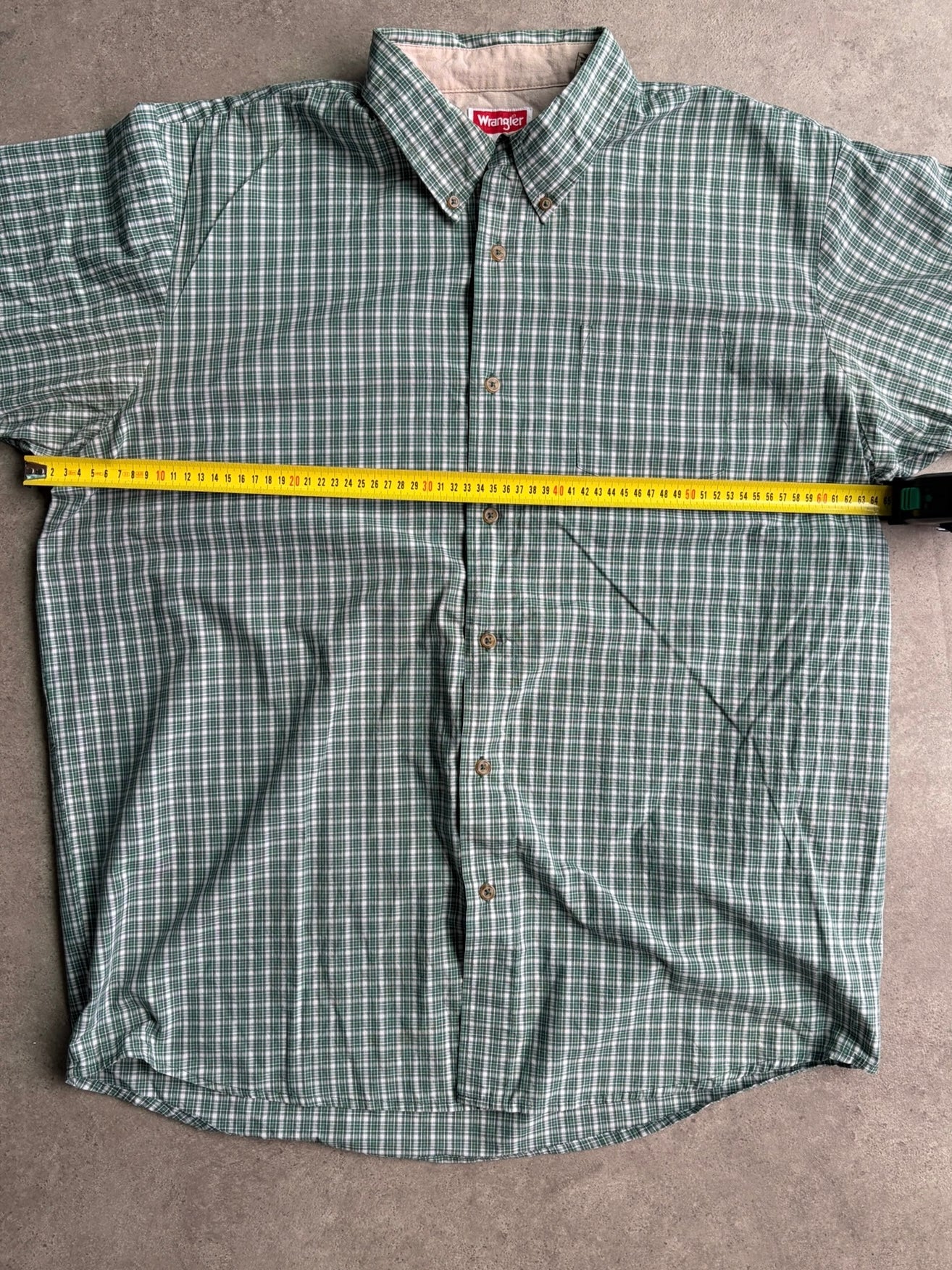 חולצת Wrangler משבצות ירוקה וינטג׳ - XXL