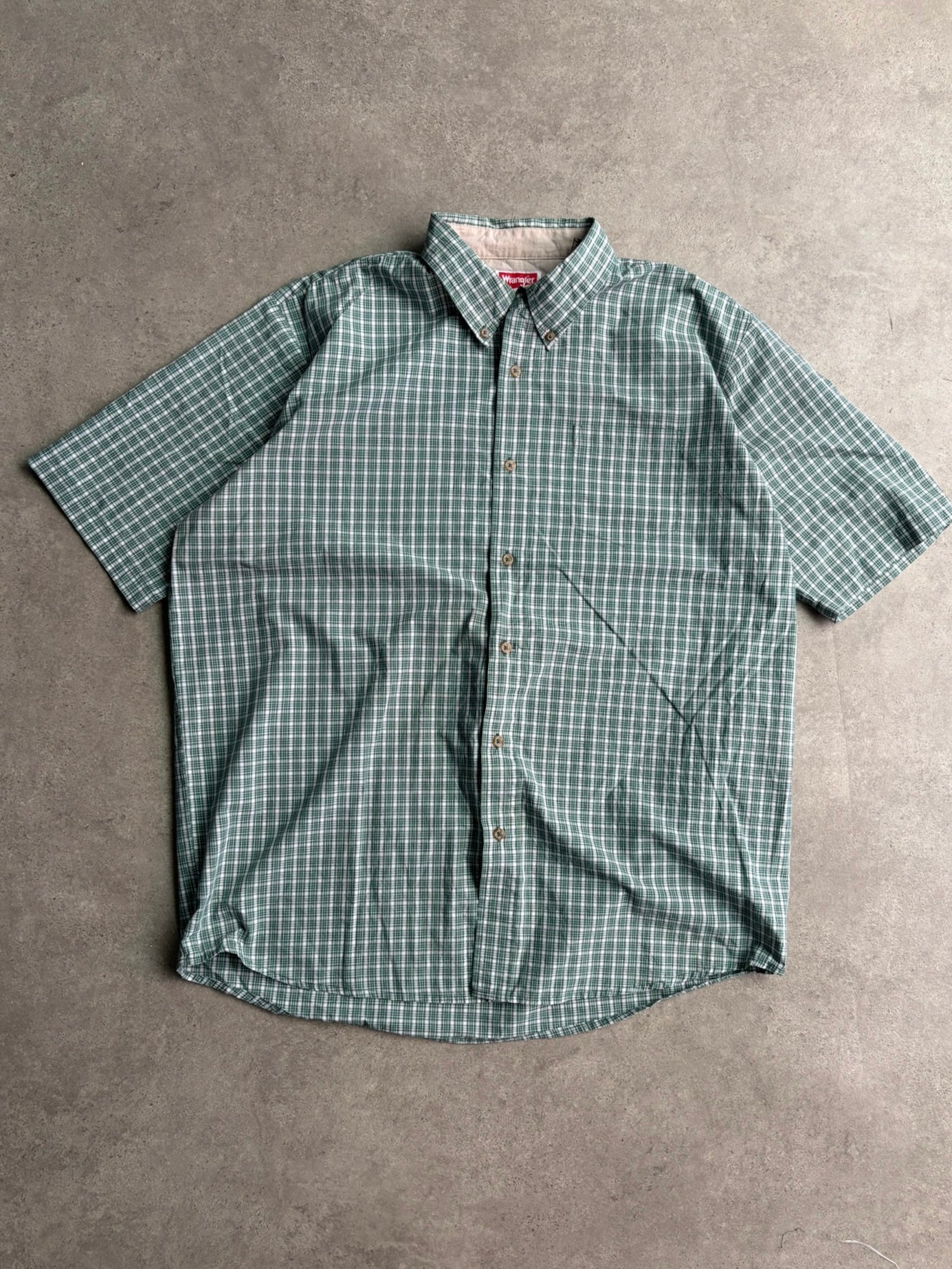 חולצת Wrangler משבצות ירוקה וינטג׳ - XXL