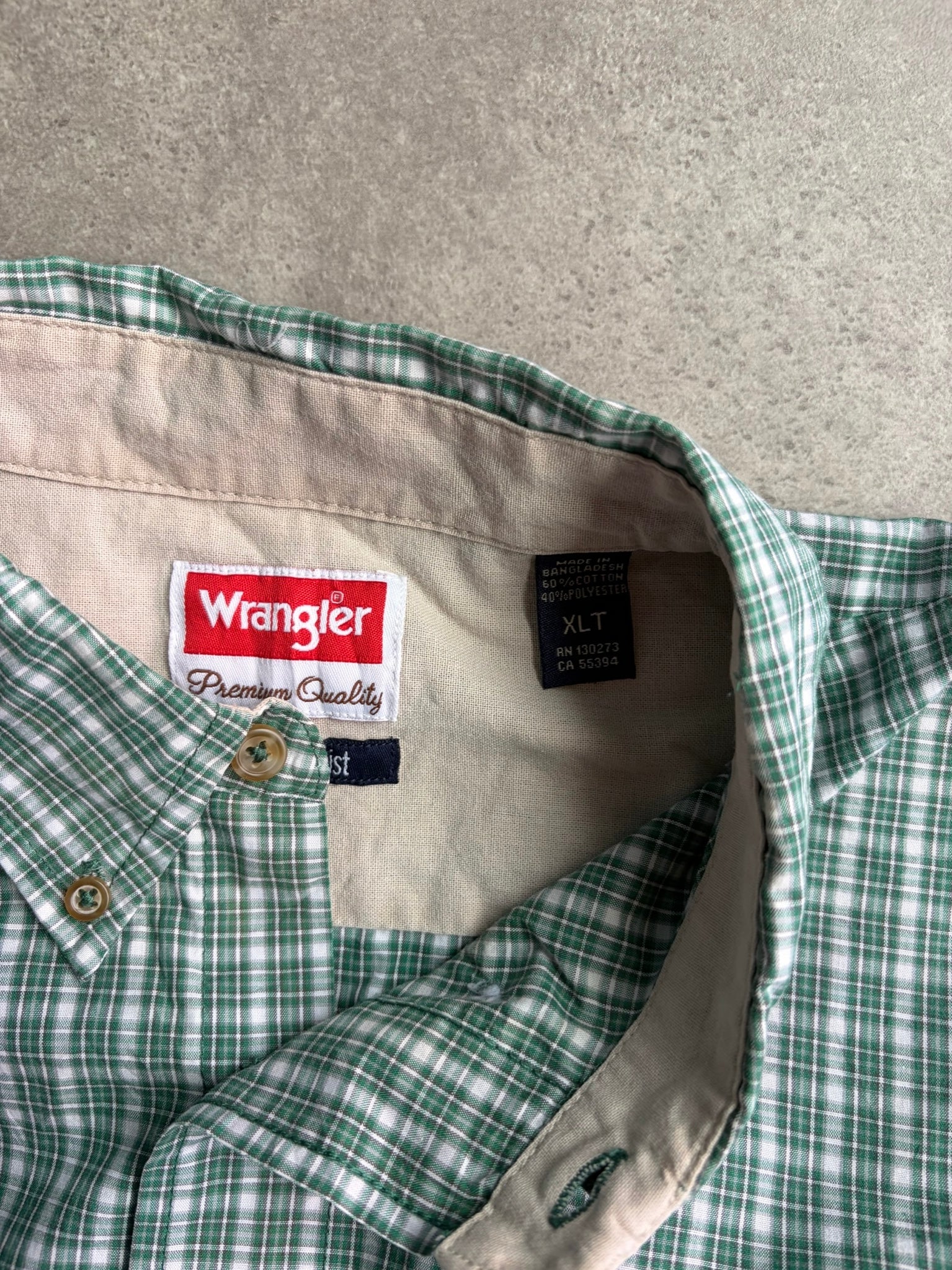 חולצת Wrangler משבצות ירוקה וינטג׳ - XXL