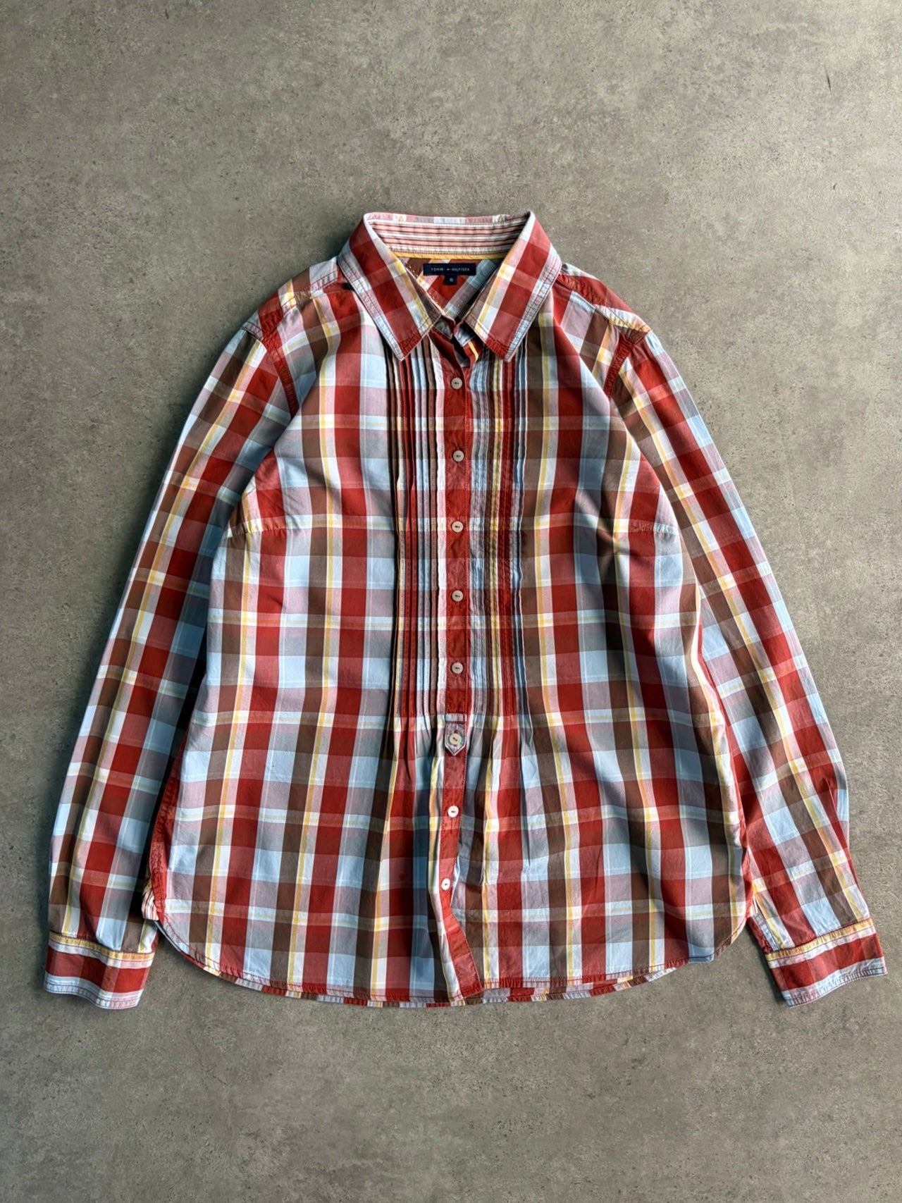 חולצת Tommy Hilfiger משבצות עם פליסים וינטג׳ - M