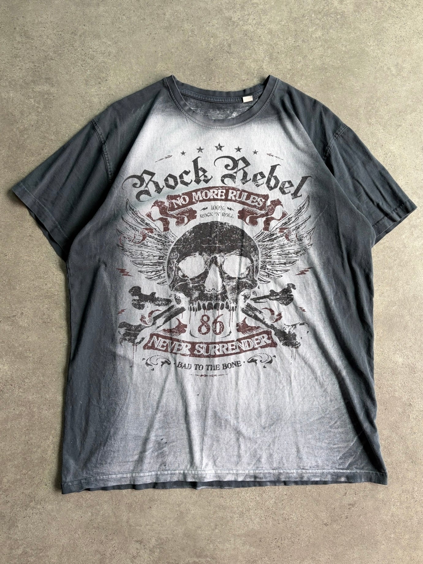 טישירט Rock Rebel גולגולת וינטג׳ - L