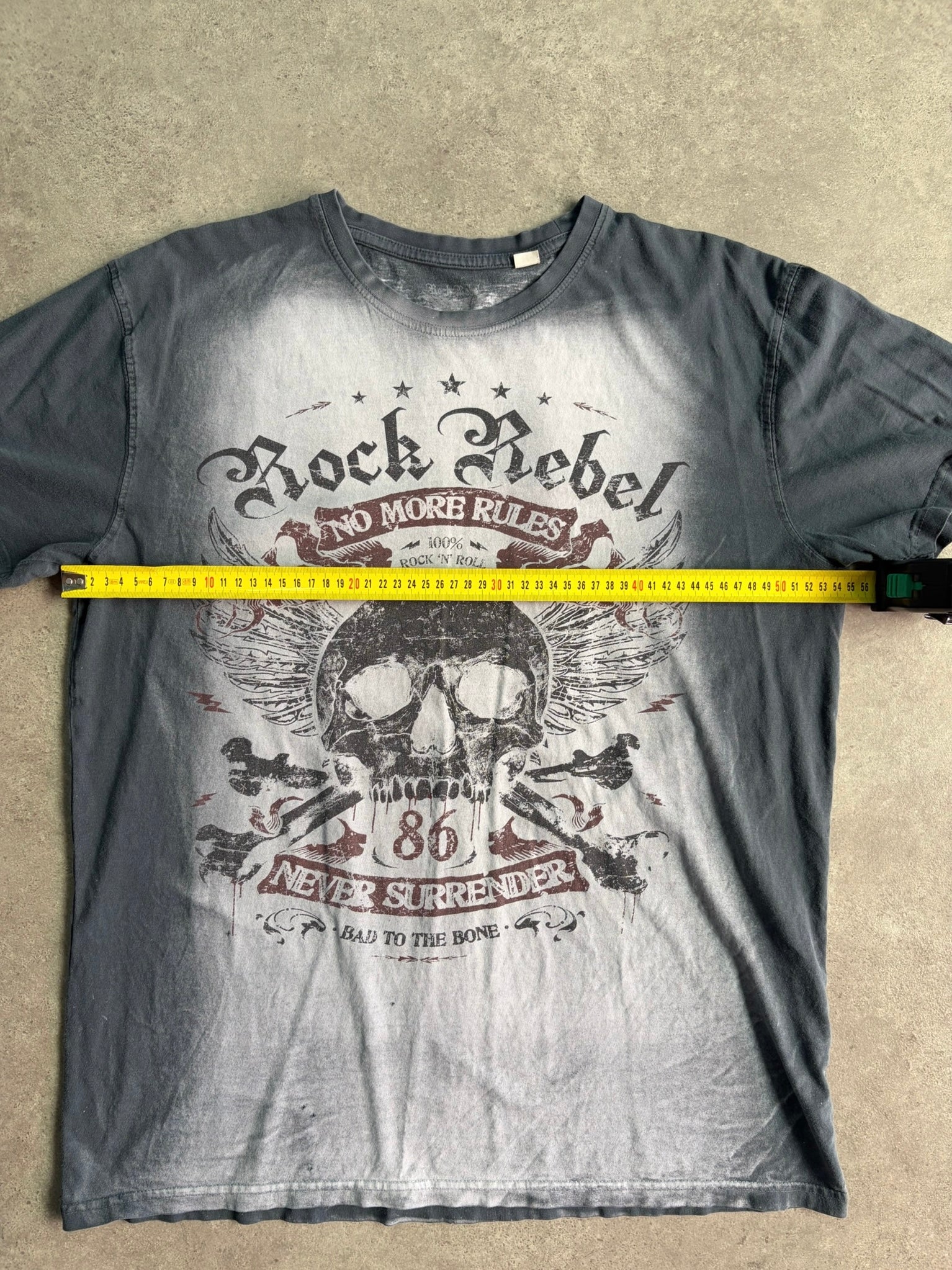 טישירט Rock Rebel גולגולת וינטג׳ - L