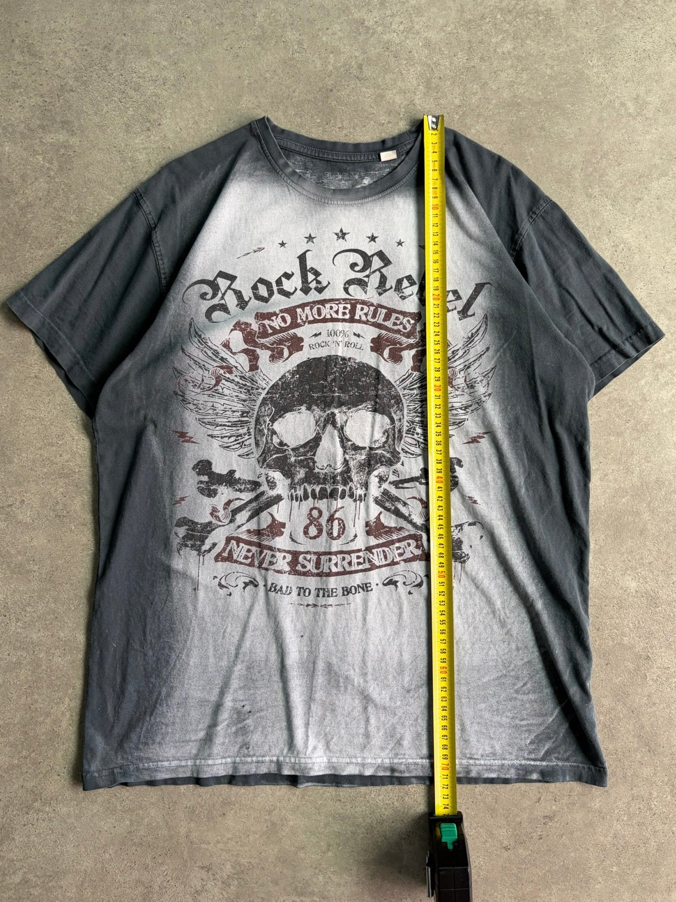 טישירט Rock Rebel גולגולת וינטג׳ - L