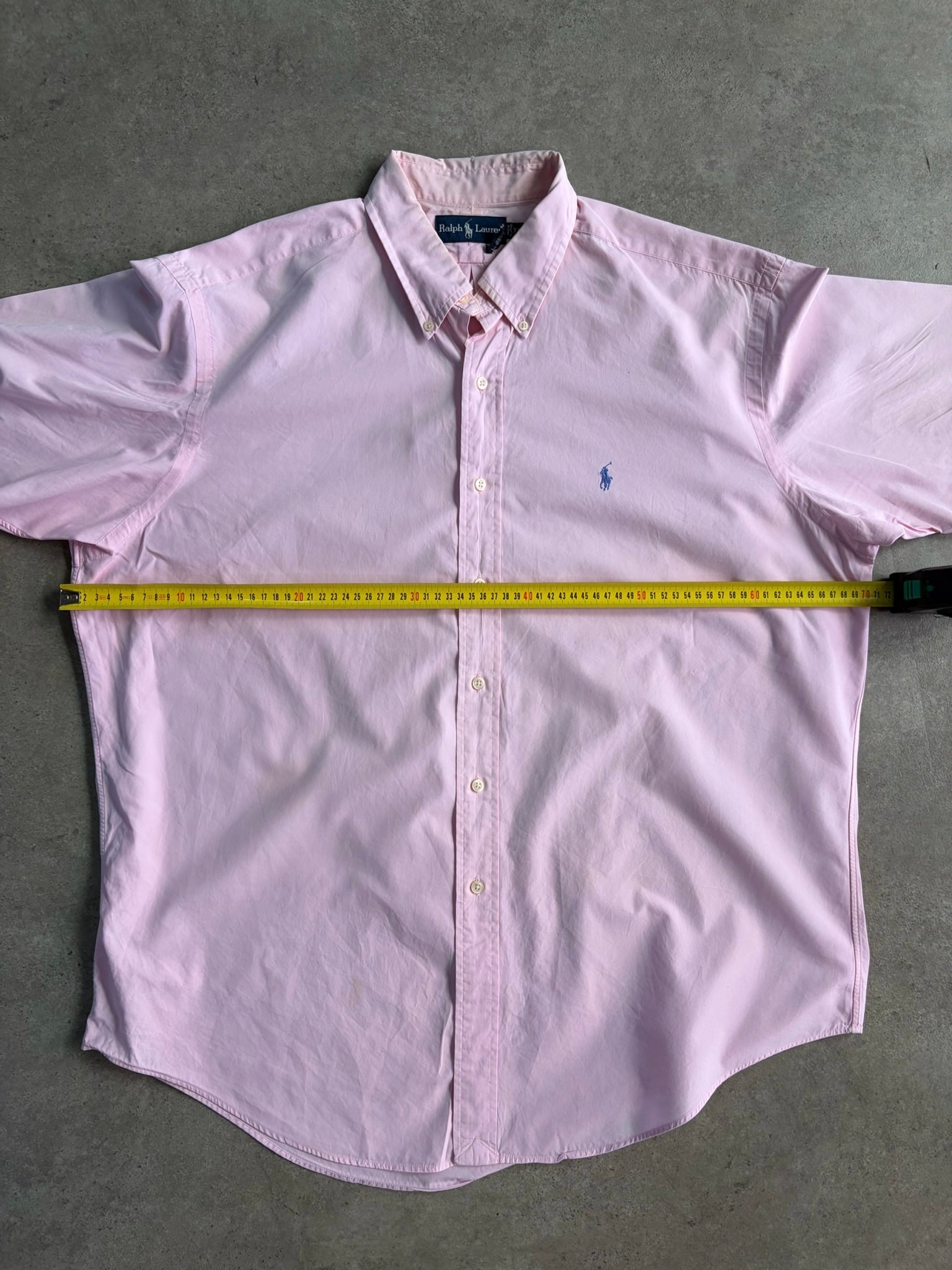 חולצת Ralph Lauren מכופתרת קצרה ורודה וינטג׳ - XXL