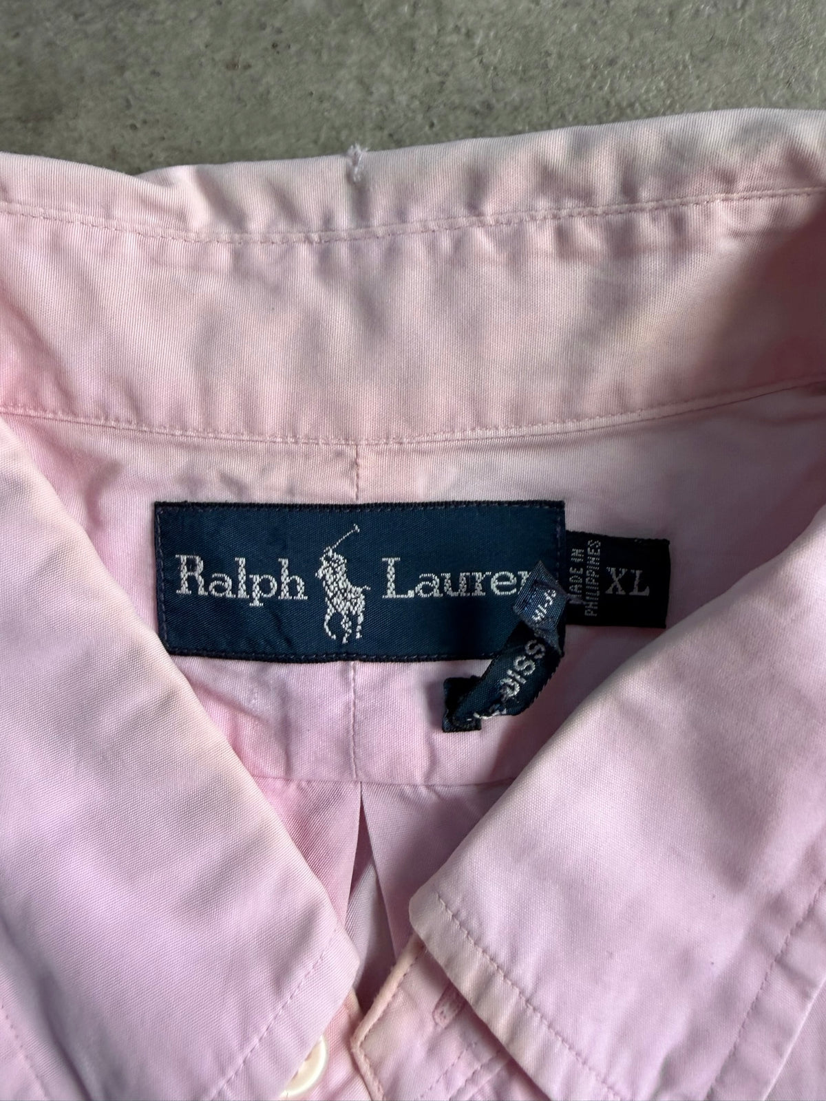 חולצת Ralph Lauren מכופתרת קצרה ורודה וינטג׳ - XXL