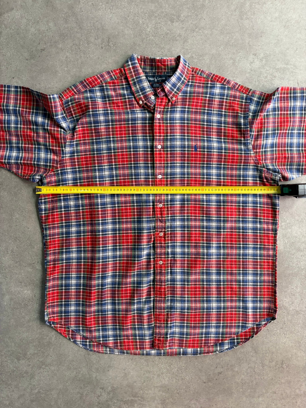 חולצת פלנל Ralph Lauren משבצות אדום כחול וינטג׳ - 3XL