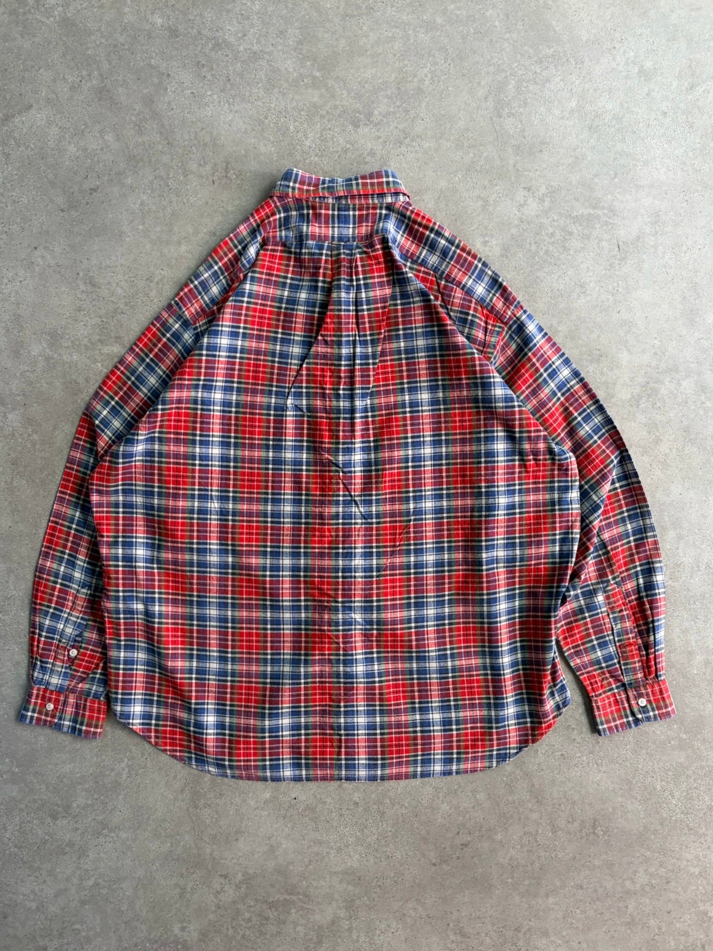 חולצת פלנל Ralph Lauren משבצות אדום כחול וינטג׳ - 3XL