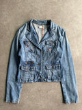 ג׳קט ג׳ינס Polo Jeans Co. עם רקמות פרחים וינטג׳ - XXS