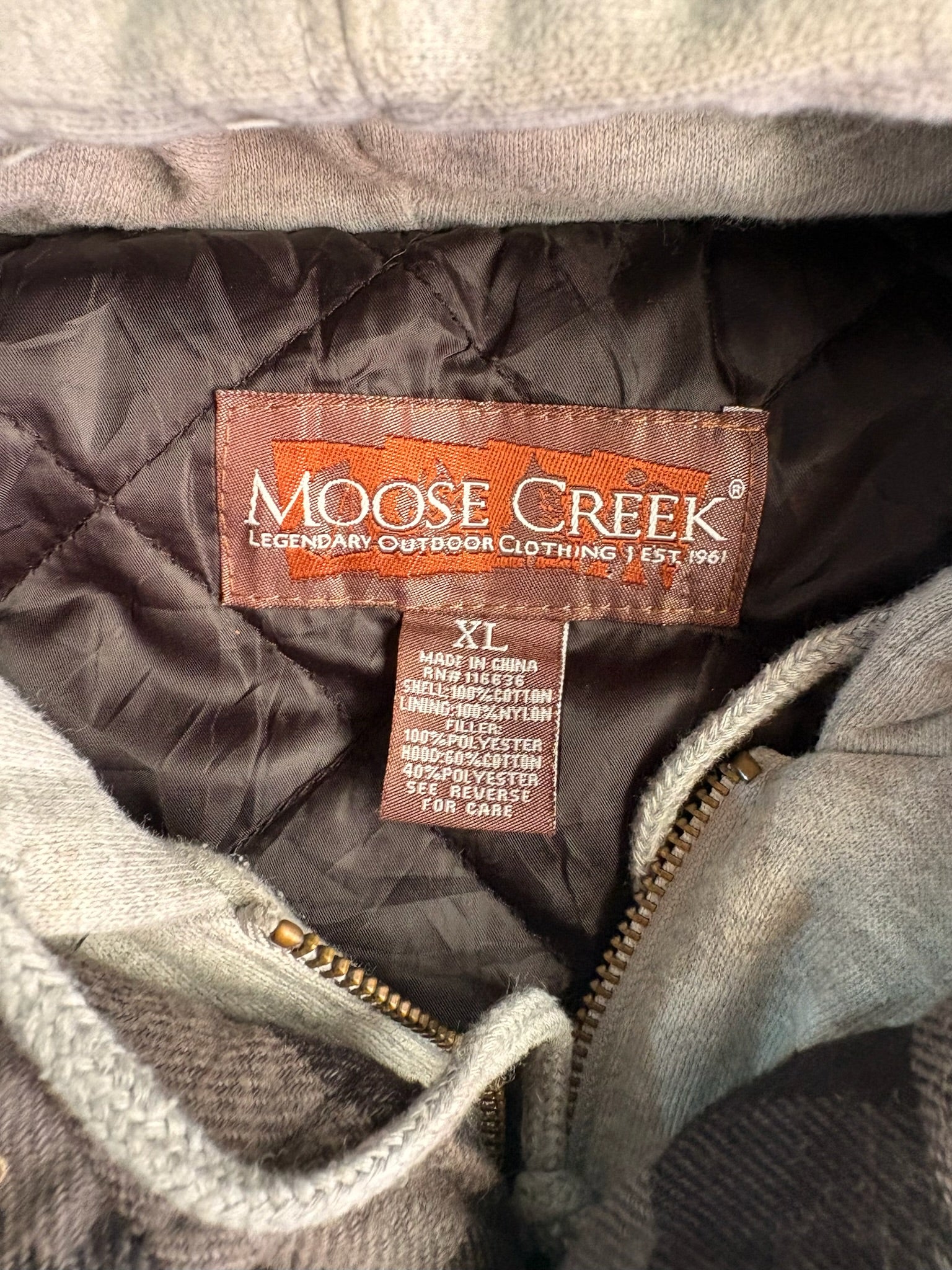 חולצת פלאנל מרופדת עם קפוצ׳ון Moose Creek וינטג׳ - XXL