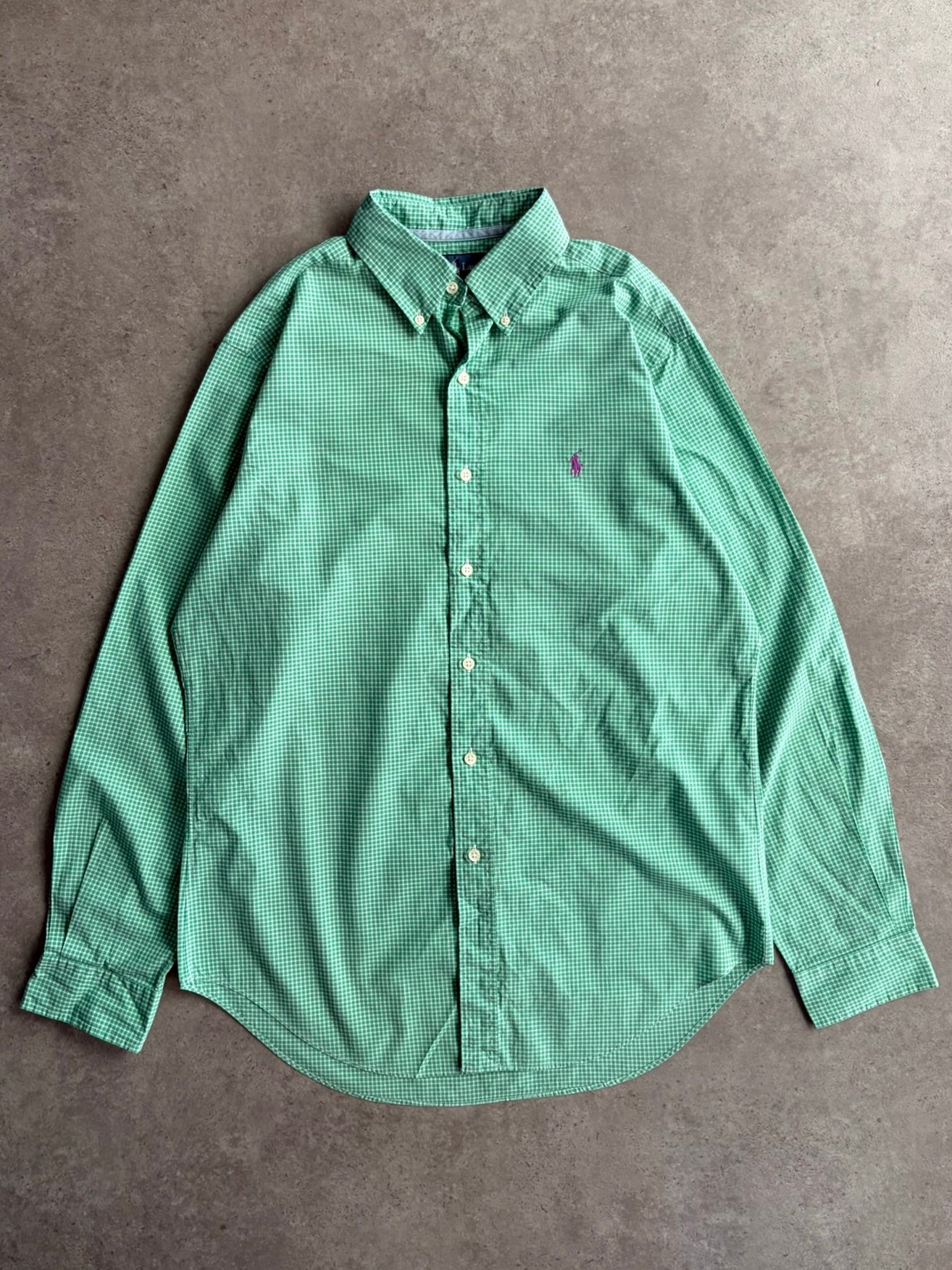 חולצת Ralph Lauren משבצות ירוקה וינטג׳ - L