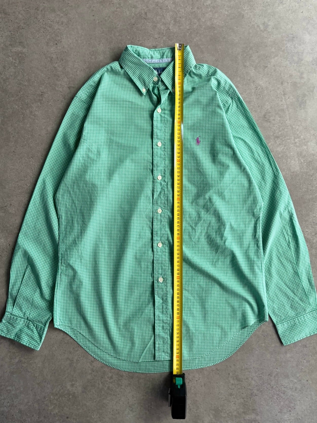 חולצת Ralph Lauren משבצות ירוקה וינטג׳ - L