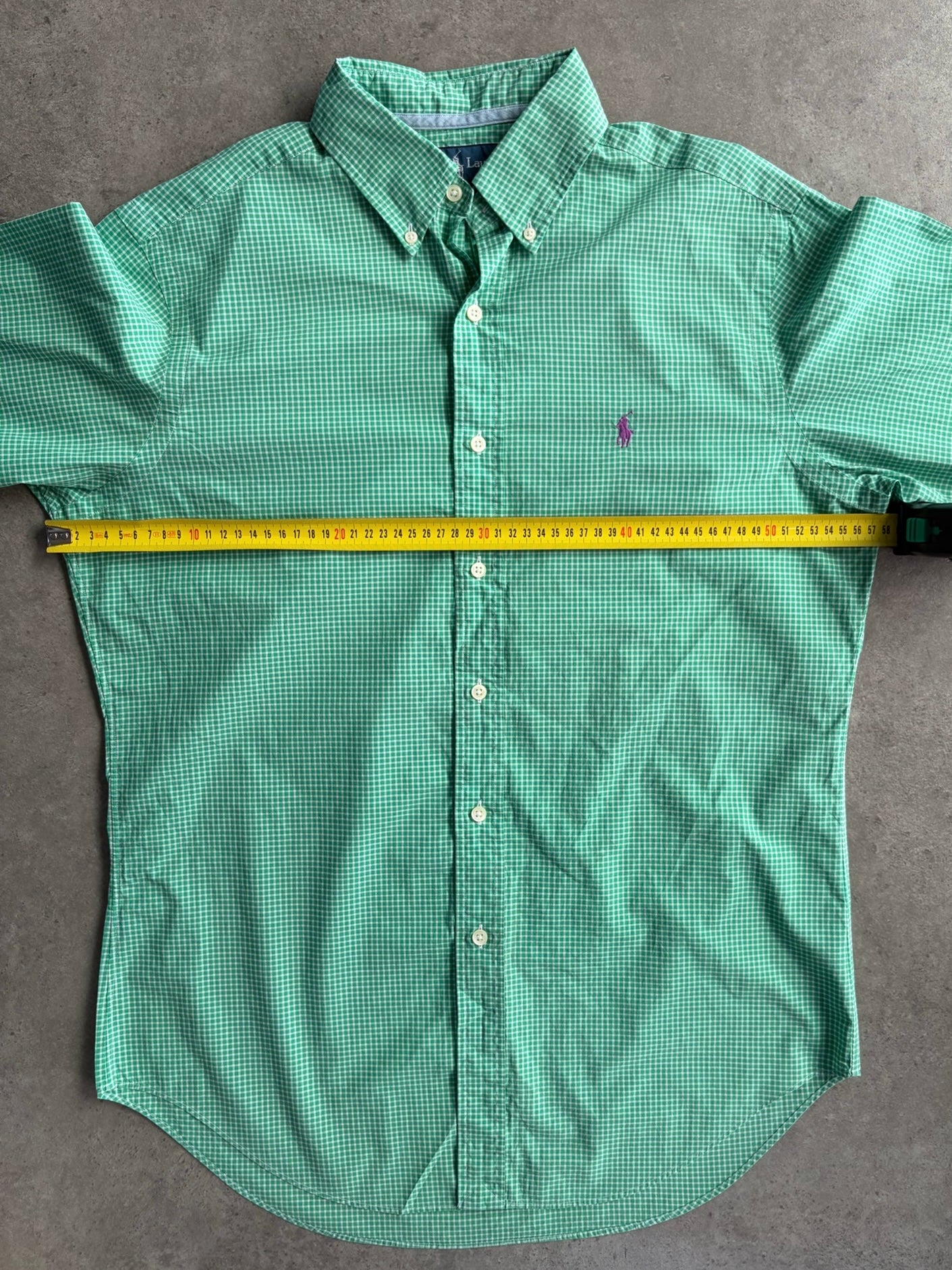 חולצת Ralph Lauren משבצות ירוקה וינטג׳ - L