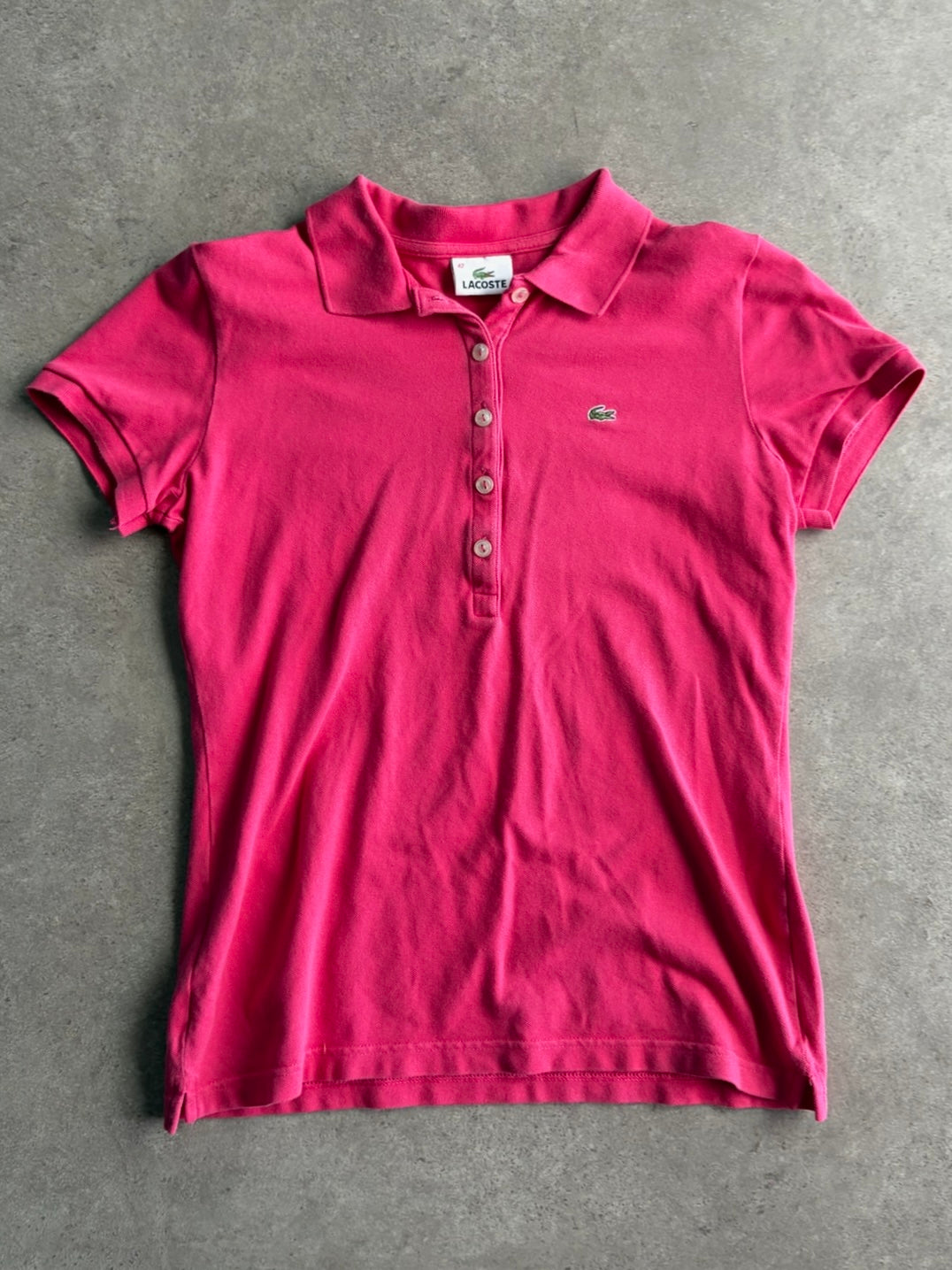 חולצת פולו Lacoste ורודה וינטג׳ - XS