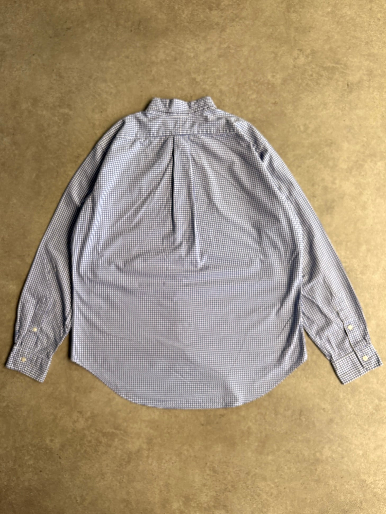 חולצת Ralph Lauren משבצות כחול-לבן וינטג׳ - XL