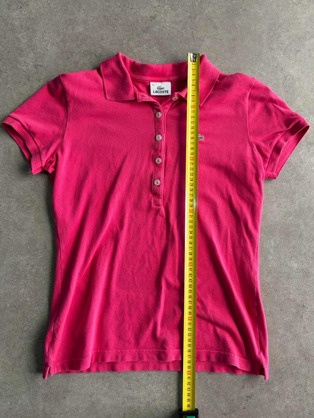 חולצת פולו Lacoste ורודה וינטג׳ - XS
