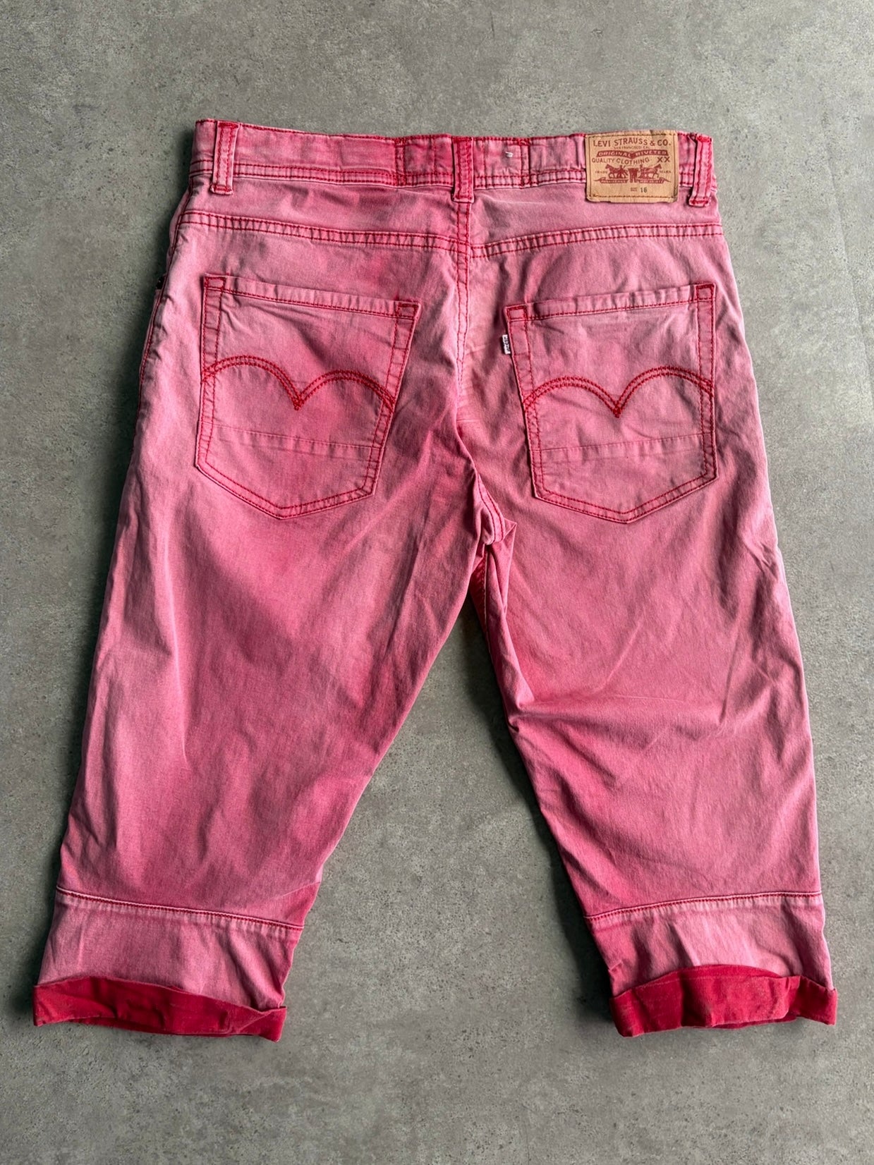 מכנסי ג׳ינס קצרים Levi's ורודים וינטג׳ - 30