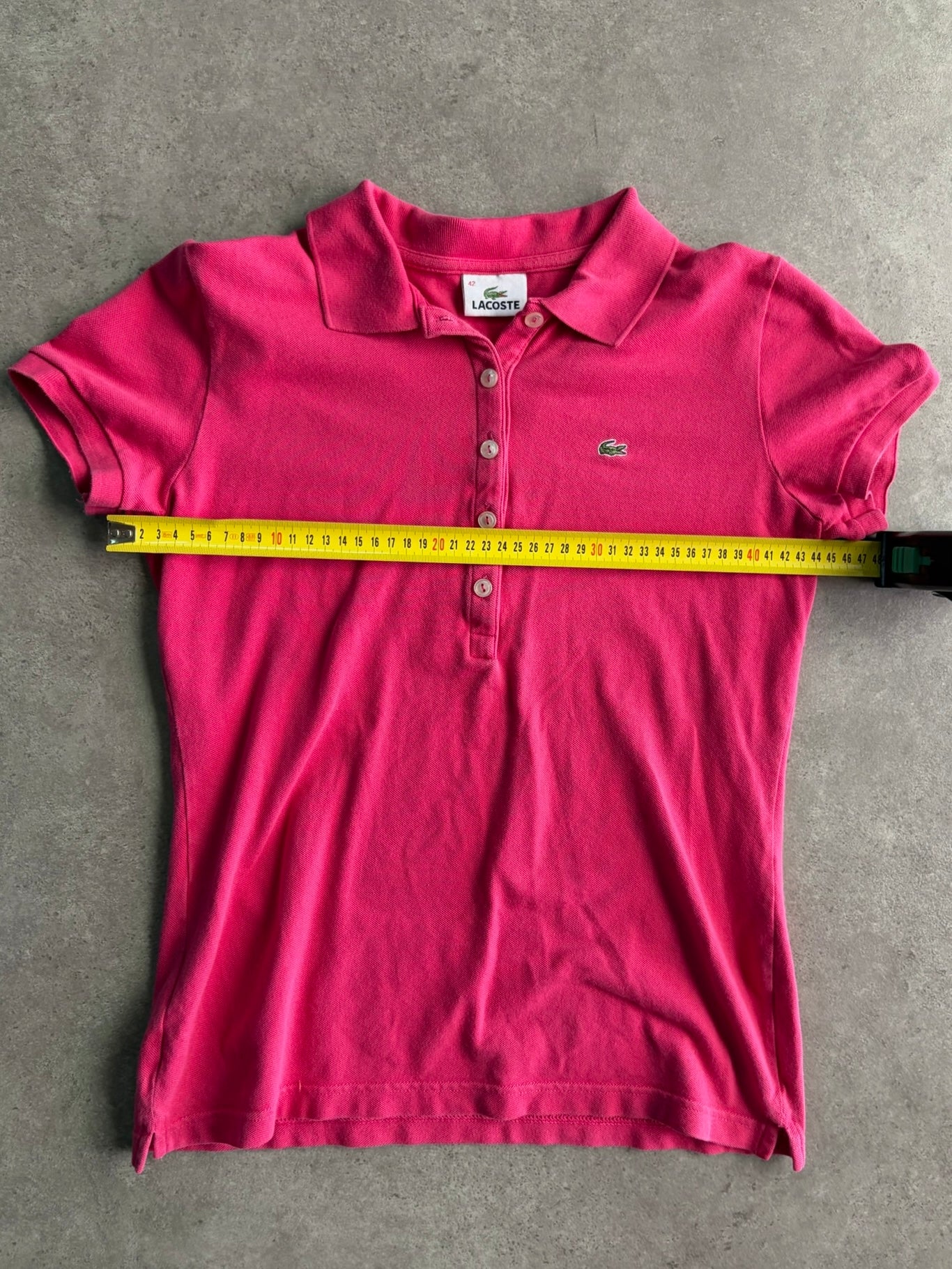 חולצת פולו Lacoste ורודה וינטג׳ - XS