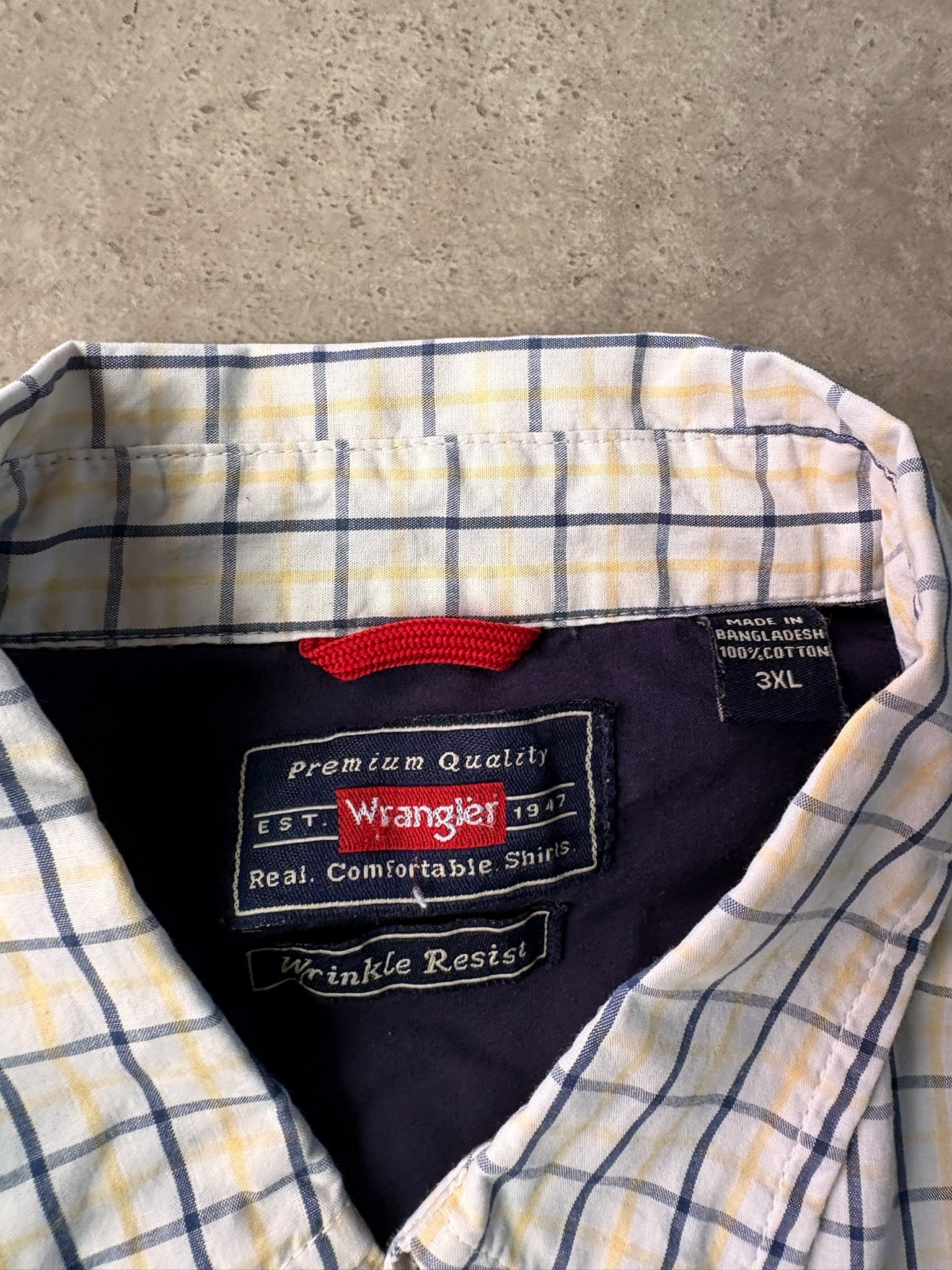 חולצה מכופתרת וינטג׳ Wrangler משבצות - 3XL