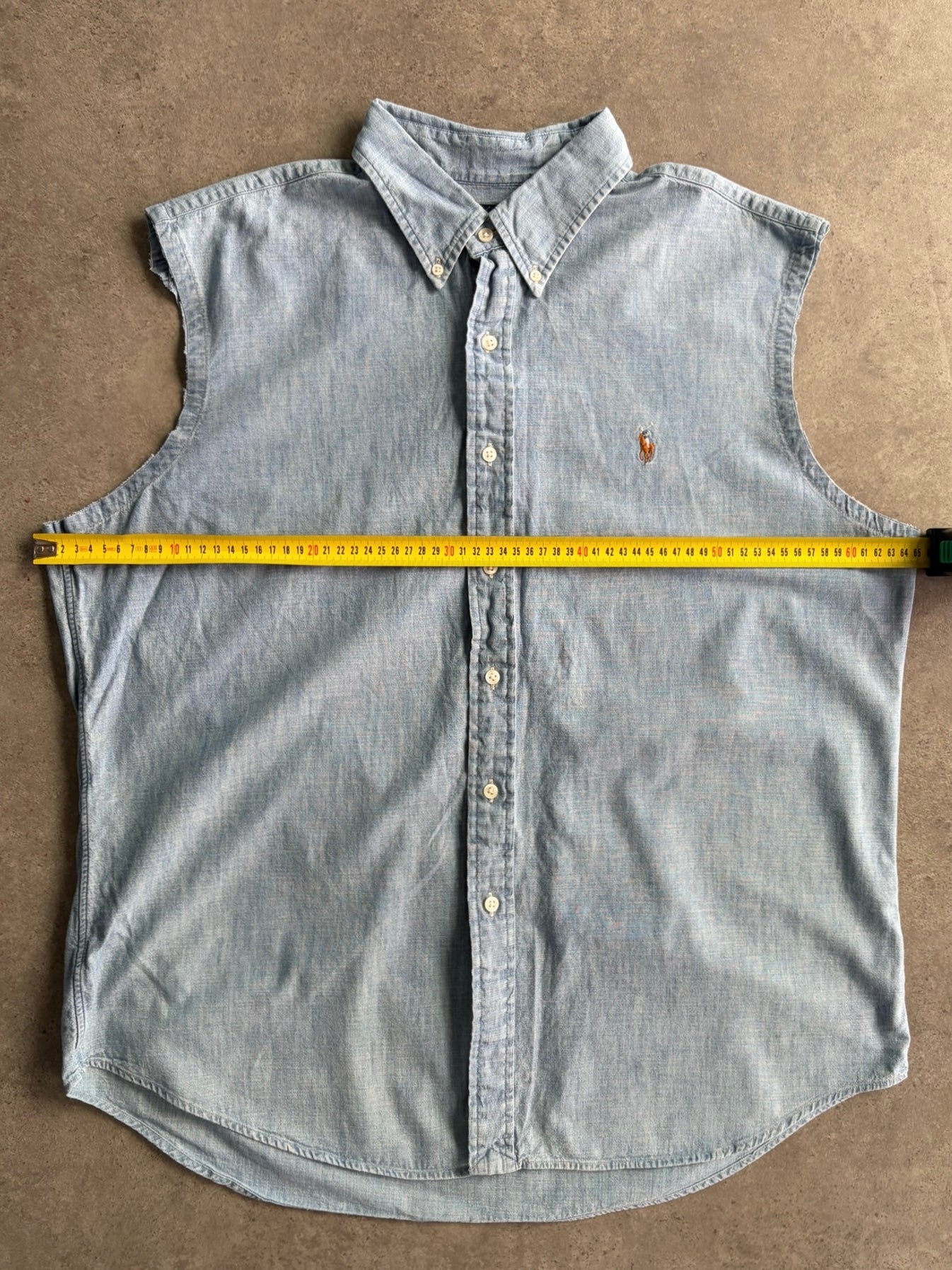 חולצת ג׳ינס ללא שרוולים Ralph Lauren וינטג׳ - XXL