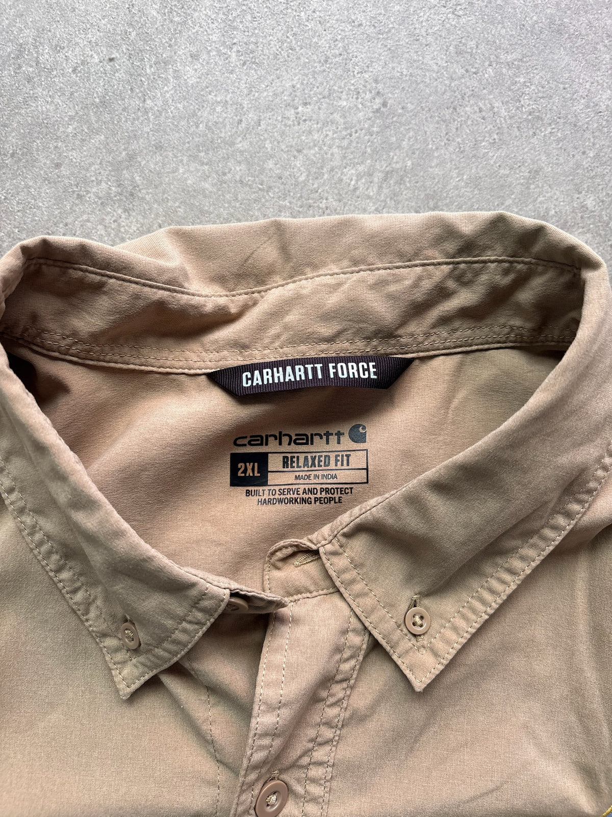 חולצת עבודה Carhartt Force וינטג׳ - XXL – חולצה מכופתרת וינטג׳ קארהארט, תמונה 3