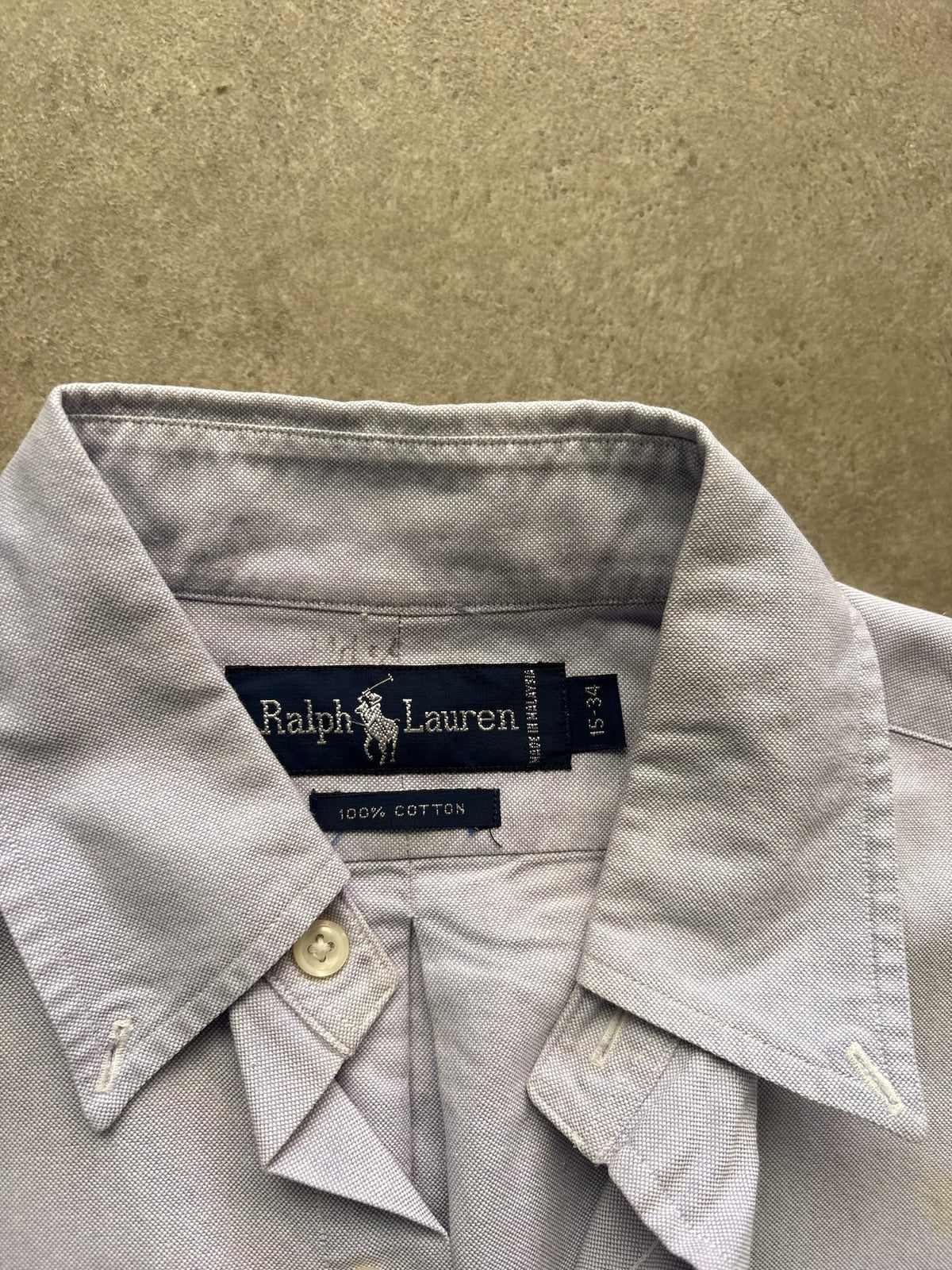 חולצה מכופתרת מוכתמת Ralph Lauren וינטג׳ - XL – חולצה מכופתרת וינטג׳ ראלף לורן, תמונה 3