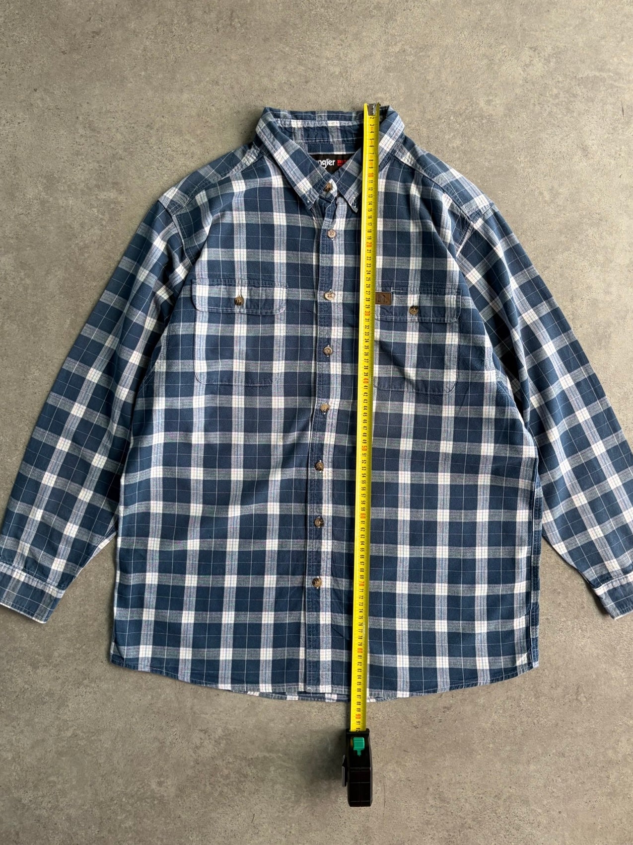 חולצת Wrangler RIGGS משבצות כחול-לבן וינטג׳ - XL