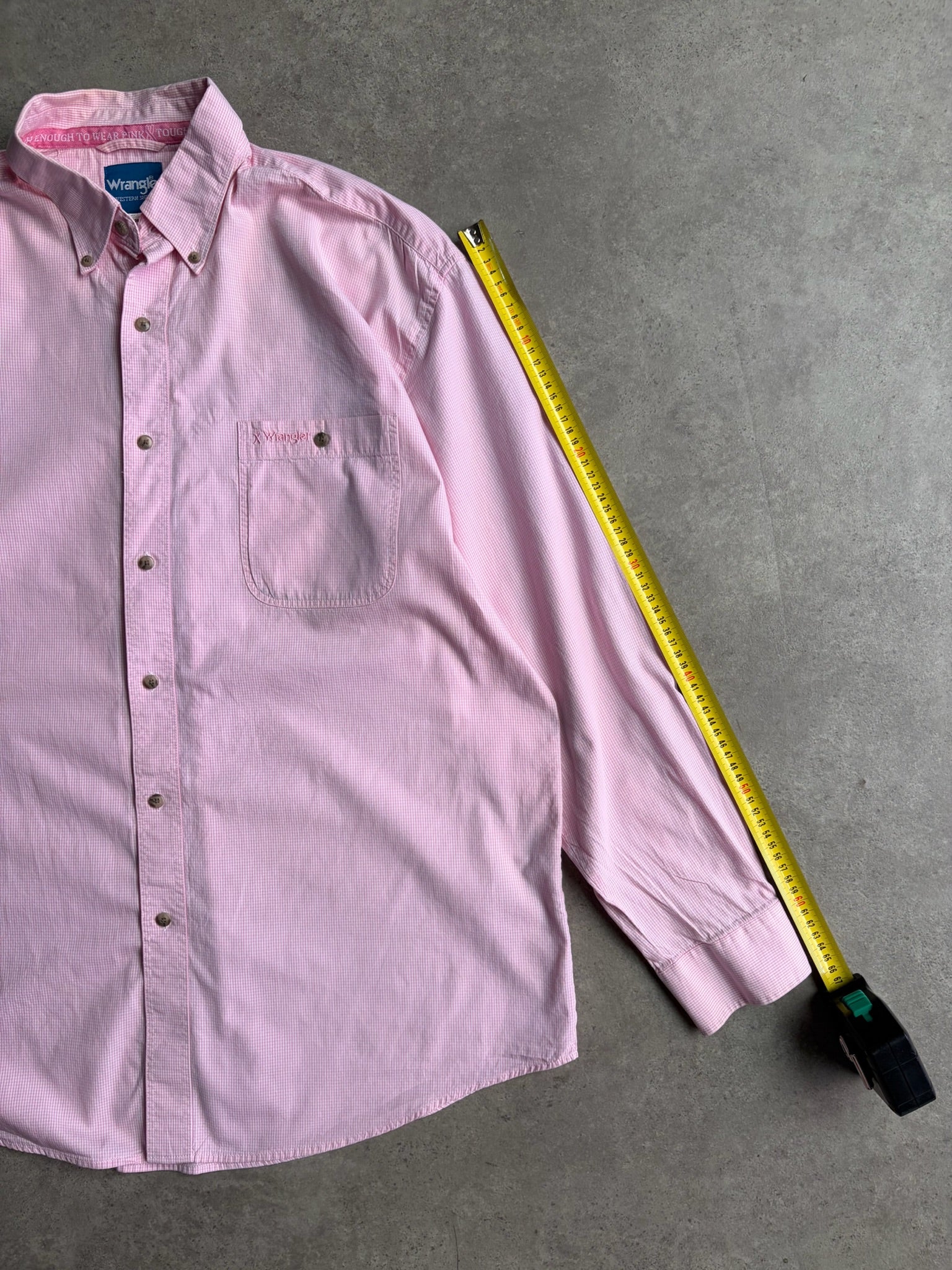 חולצת Wrangler Western ורודה משבצות וינטג׳ - XXL