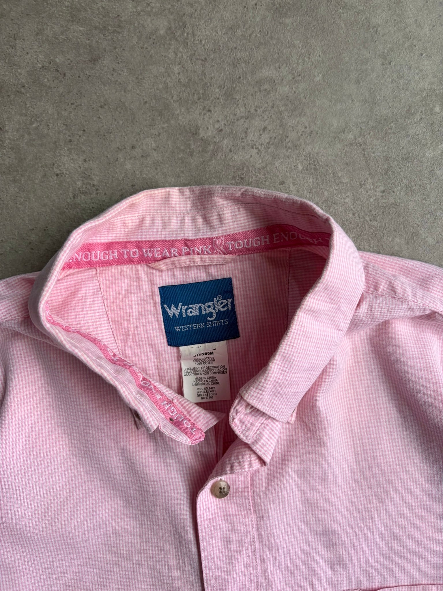 חולצת Wrangler Western ורודה משבצות וינטג׳ - XXL
