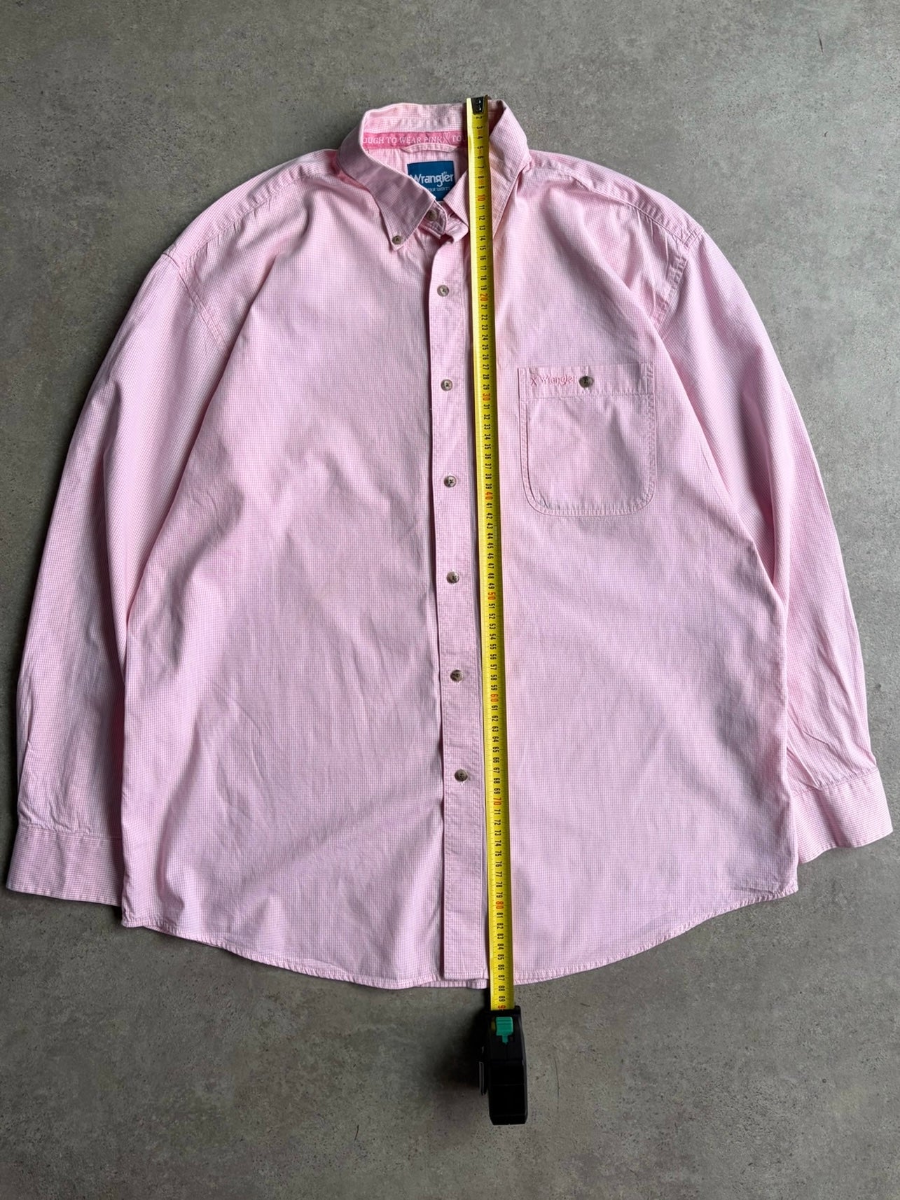 חולצת Wrangler Western ורודה משבצות וינטג׳ - XXL