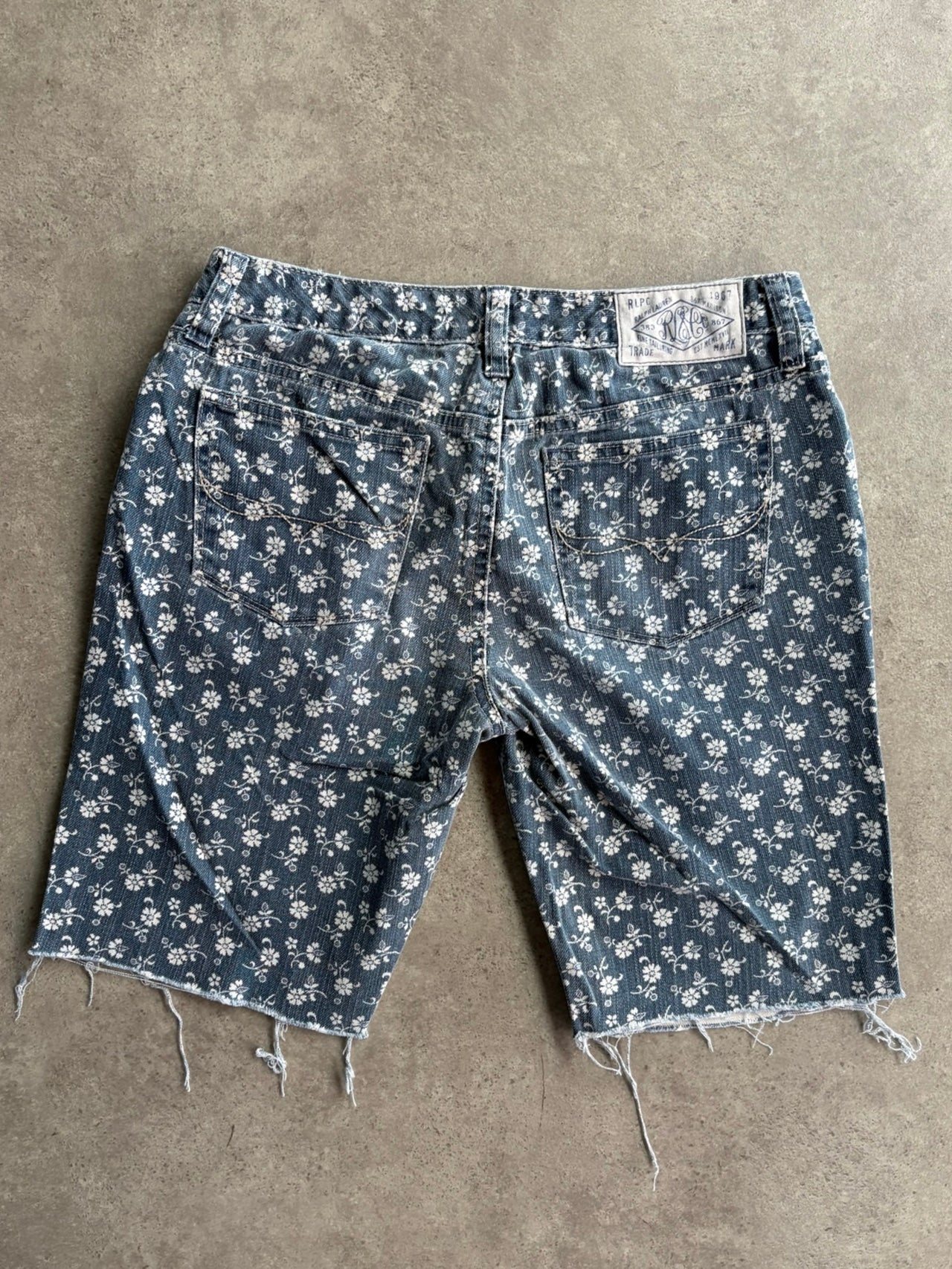 שורטס נמוך ג׳ינס Ralph Lauren פרחוני וינטג׳ - 28