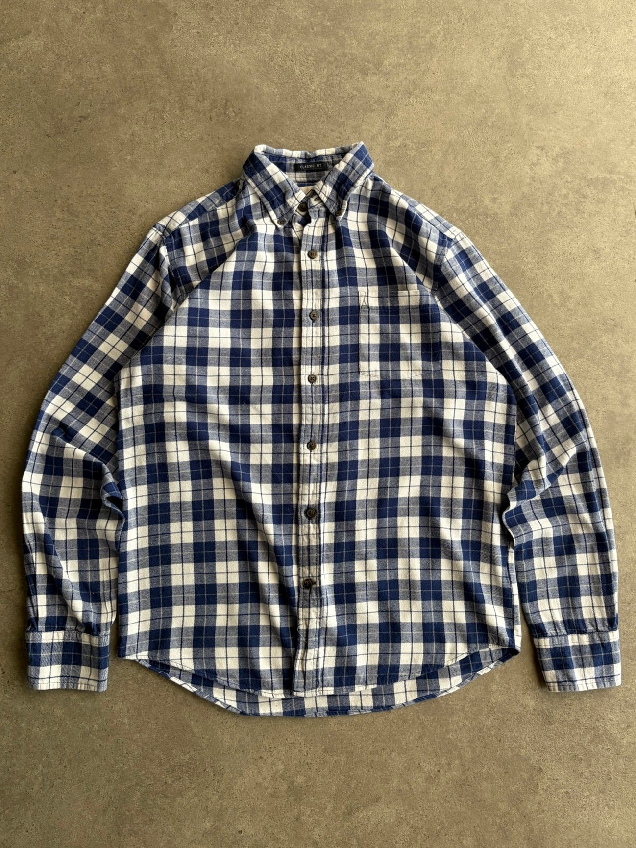 חולצת פלנל משבצות כחול ולבן St John's Bay וינטג׳ - M