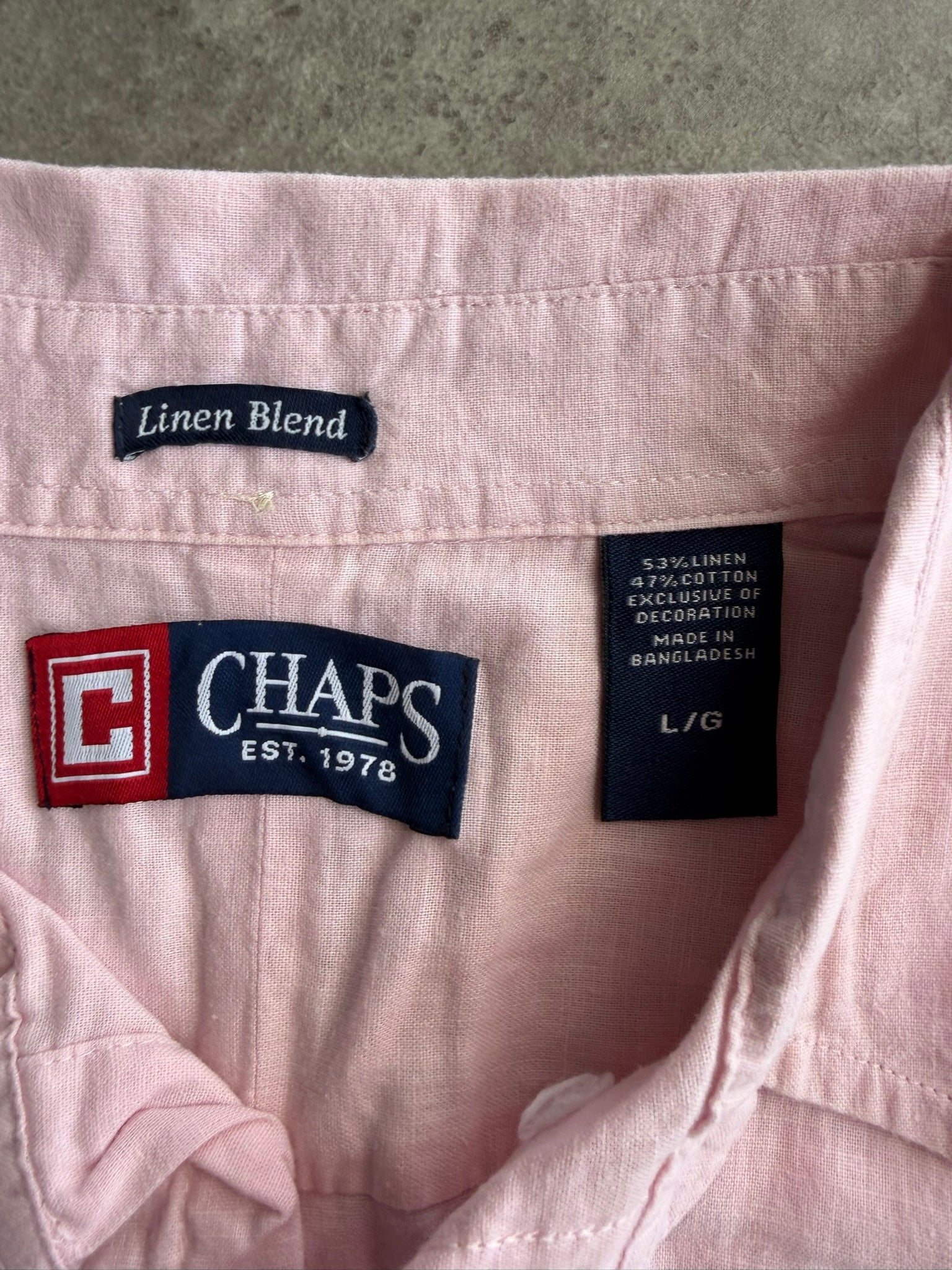 מכופתרת פשתן Chaps ורודה וינטג׳ - XXL
