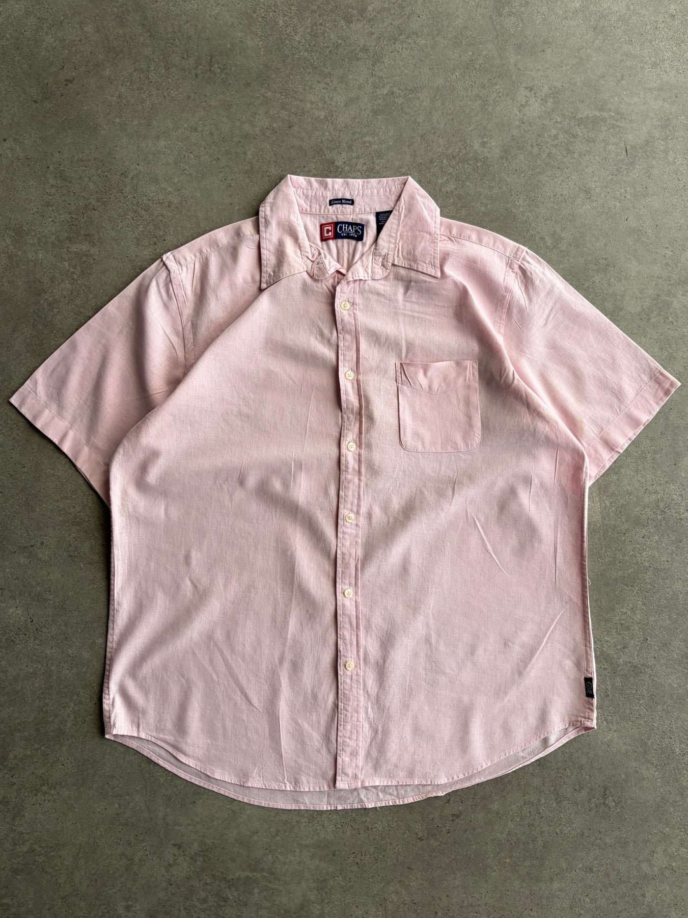 מכופתרת פשתן Chaps ורודה וינטג׳ - XXL