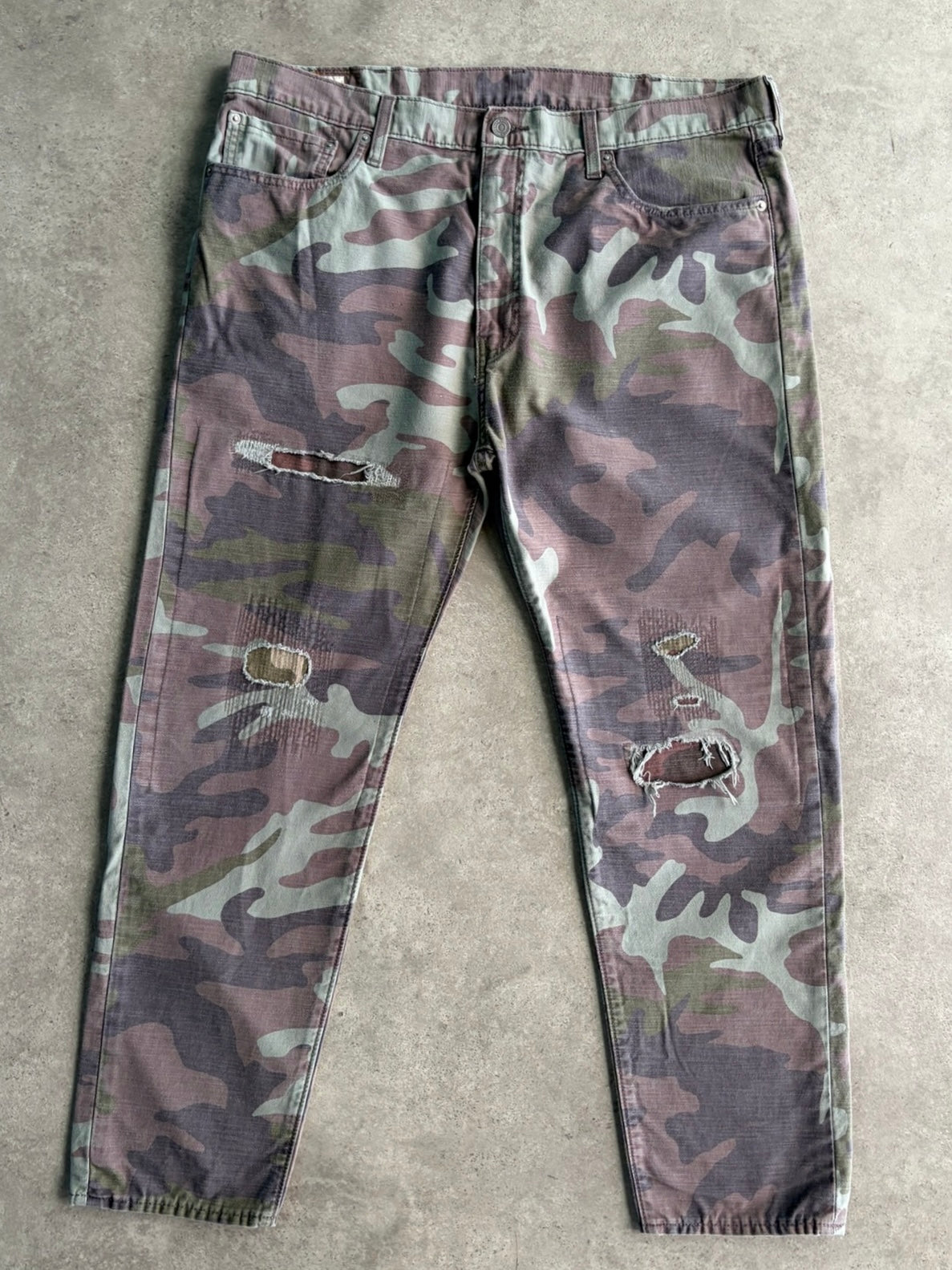 מכנסי Levi's Hi-Ball קמופלאז׳ עם קרעים וינטג׳ - 40