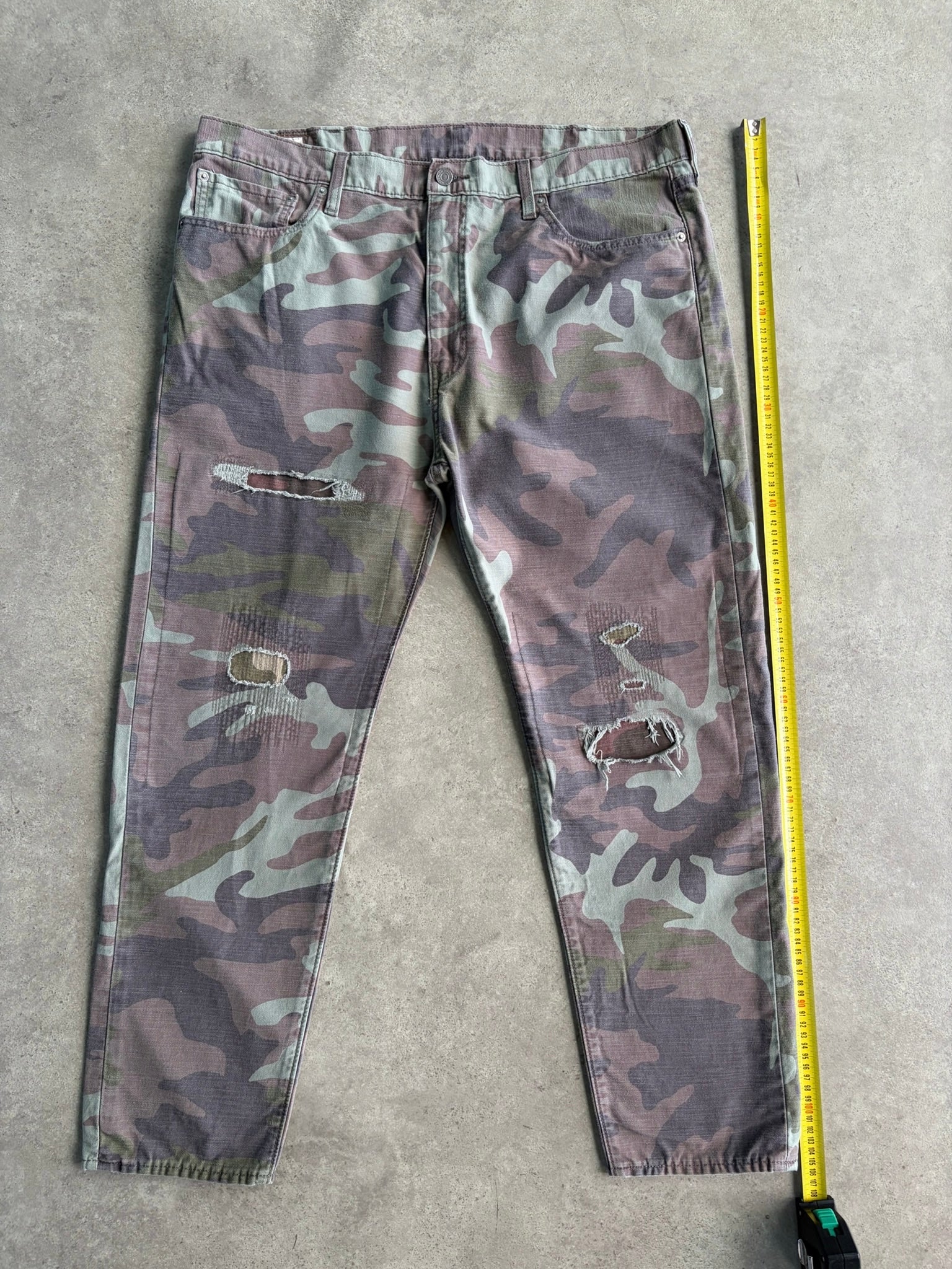 מכנסי Levi's Hi-Ball קמופלאז׳ עם קרעים וינטג׳ - 40